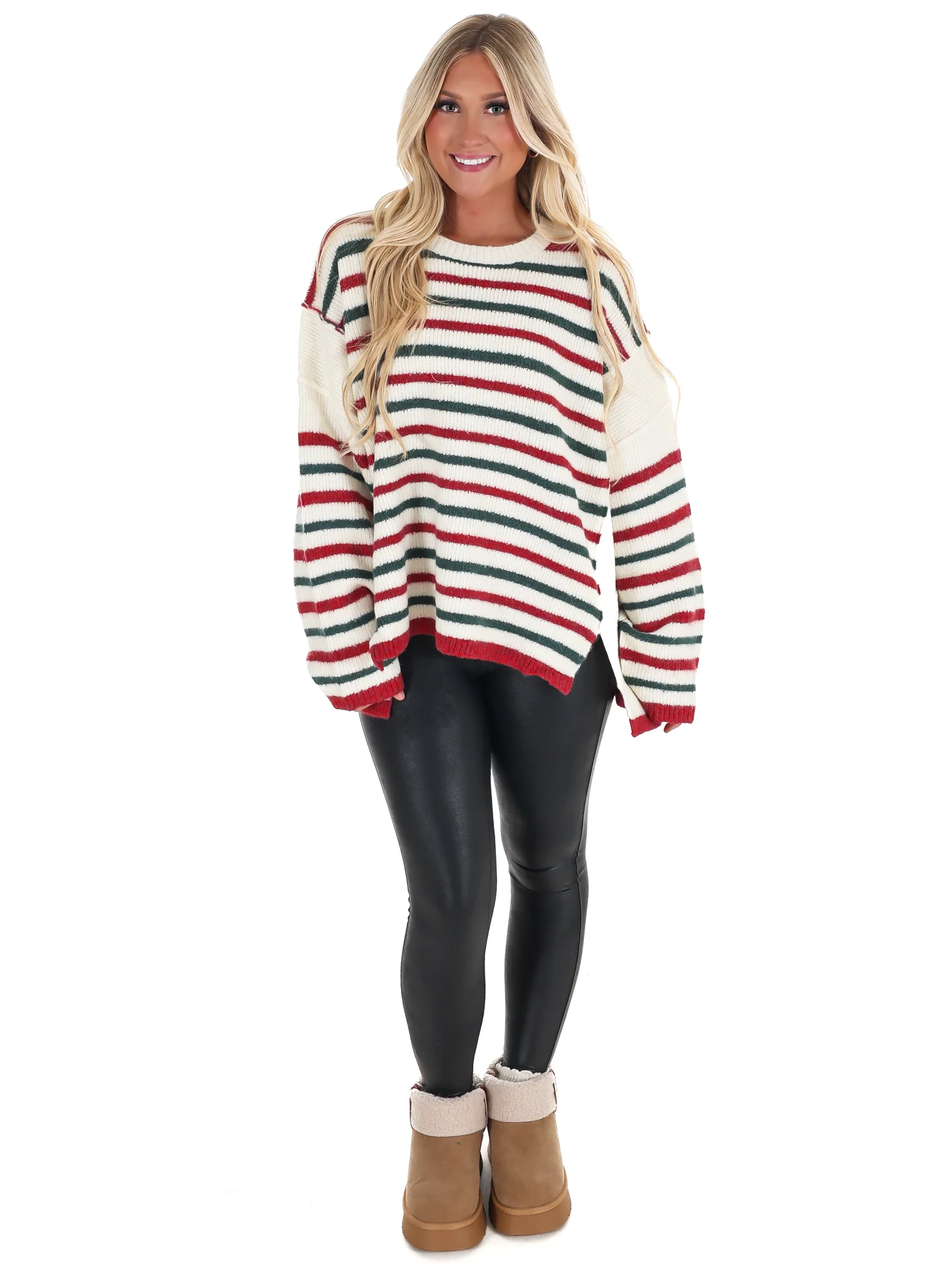 Holiday Parade Stripe Oversized Sweater - Image 4
