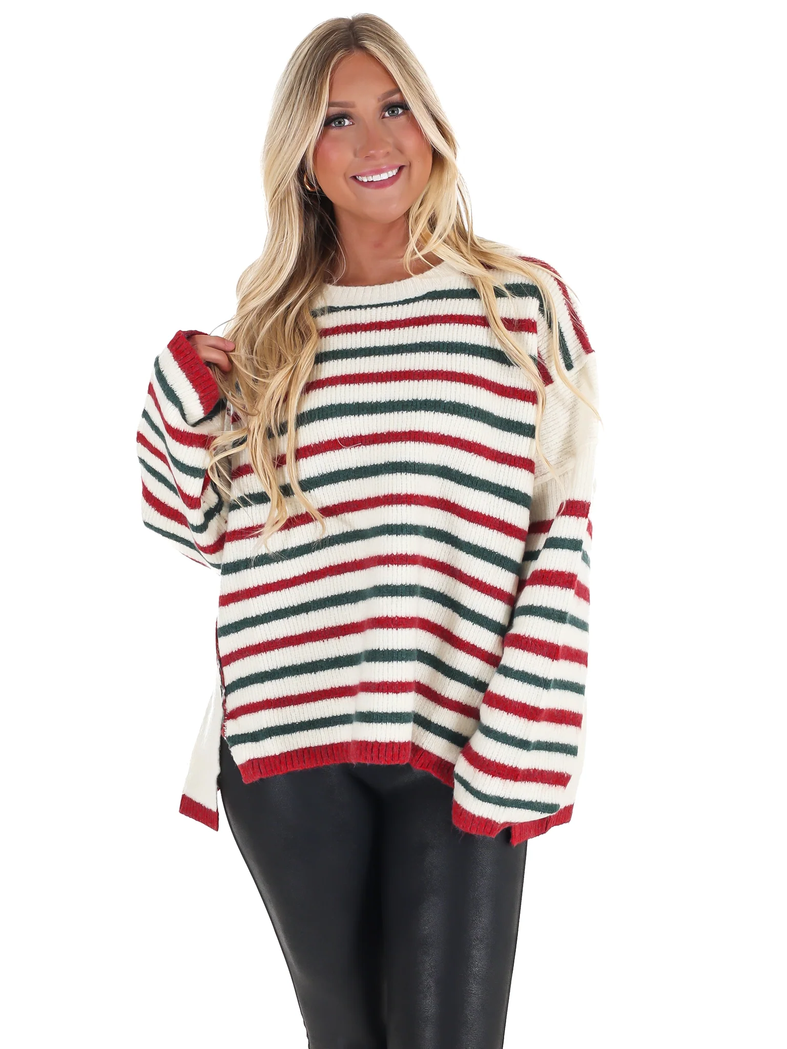 Holiday Parade Stripe Oversized Sweater - Image 7