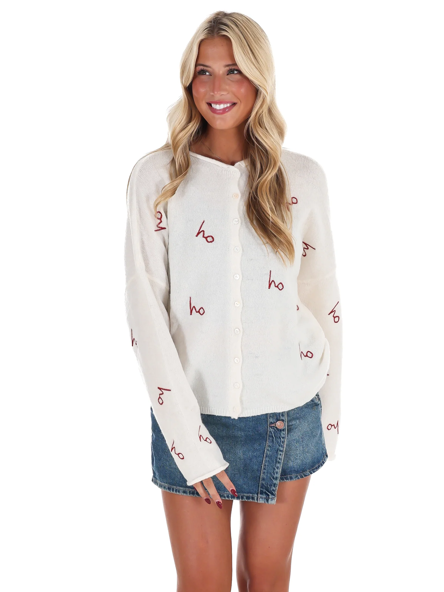 Holiday Spirit Embroidered Cardigan - Image 3