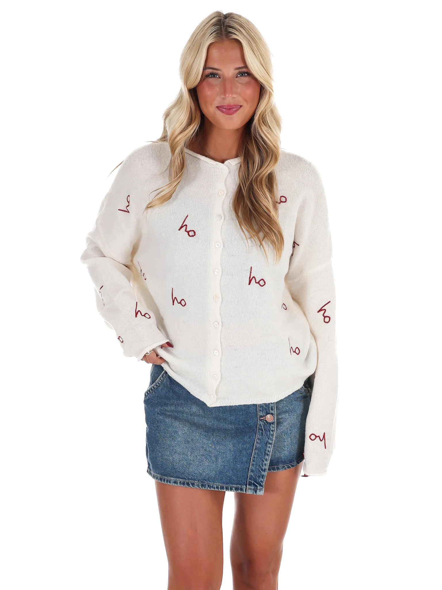 Holiday Spirit Embroidered Cardigan - Image 5