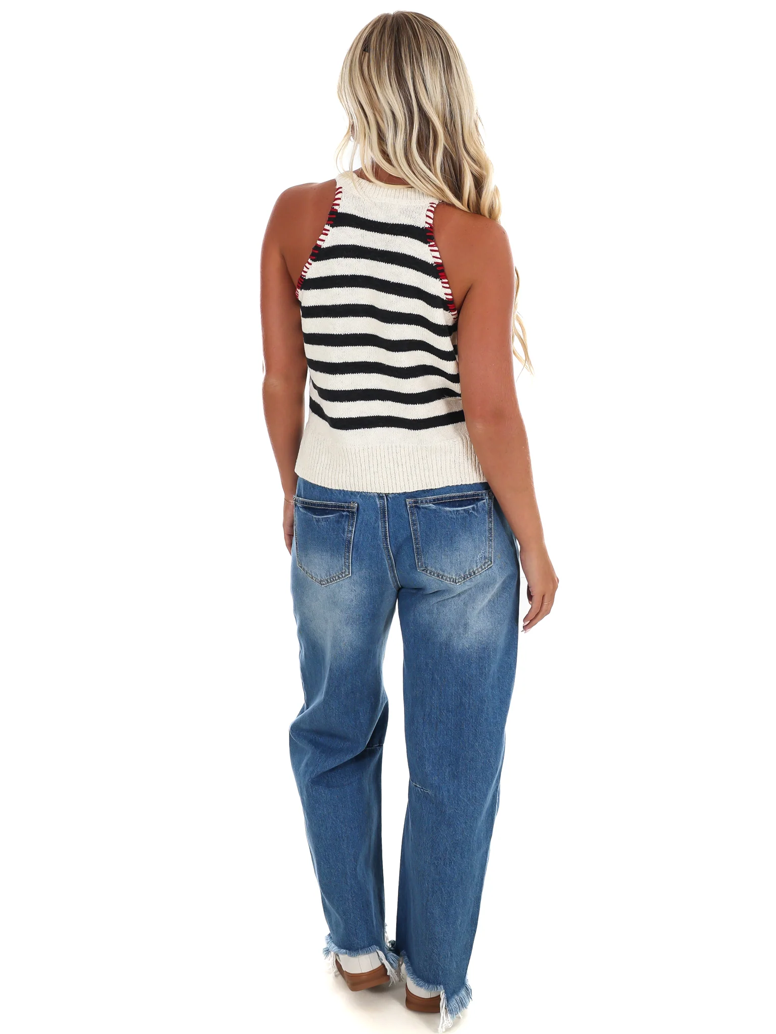 Holiday Weekend Stripe Sweater Top - Image 8
