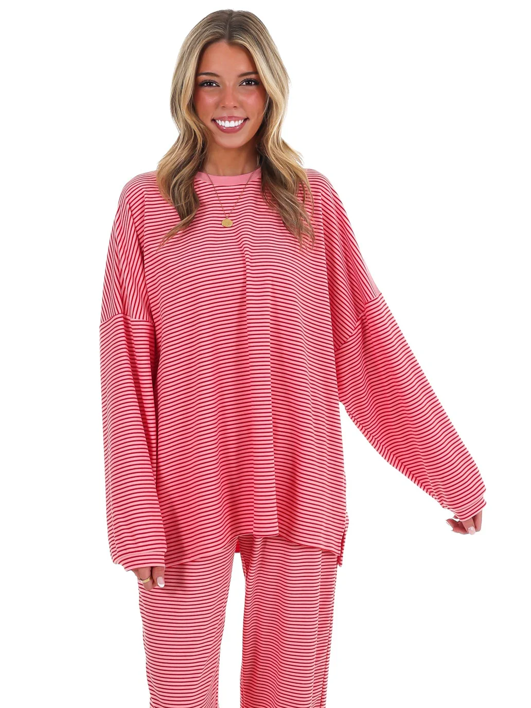Homebody Stripe Fleece Top