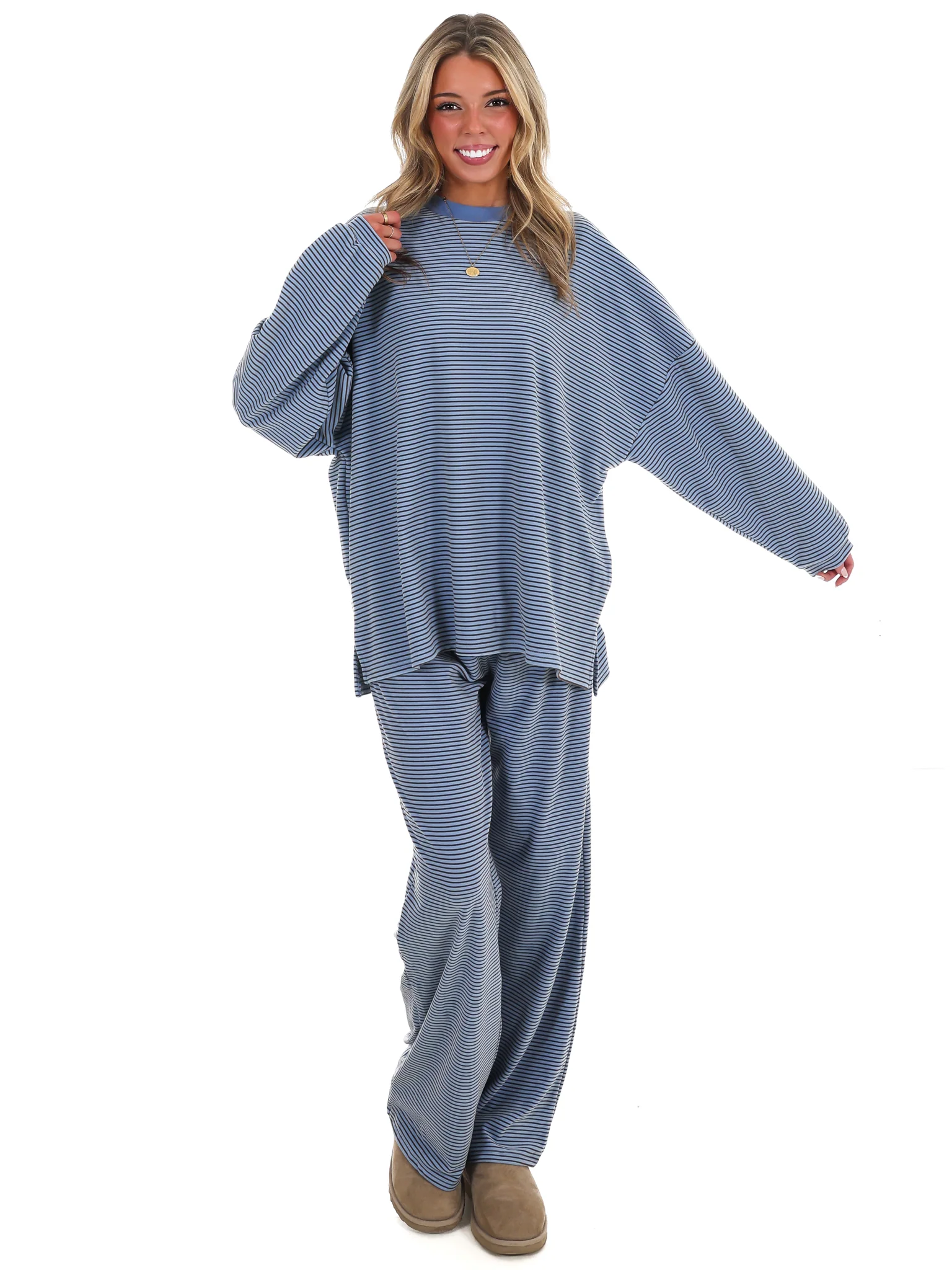 Homebody Stripe Fleece Top - Image 10