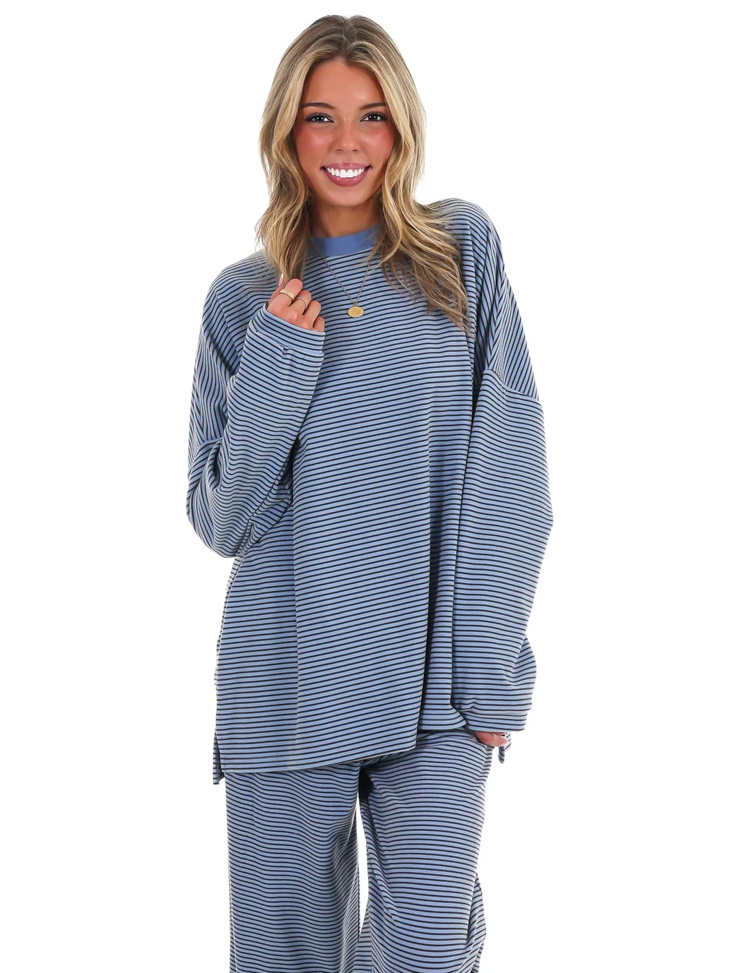 Homebody Stripe Fleece Top - Image 11