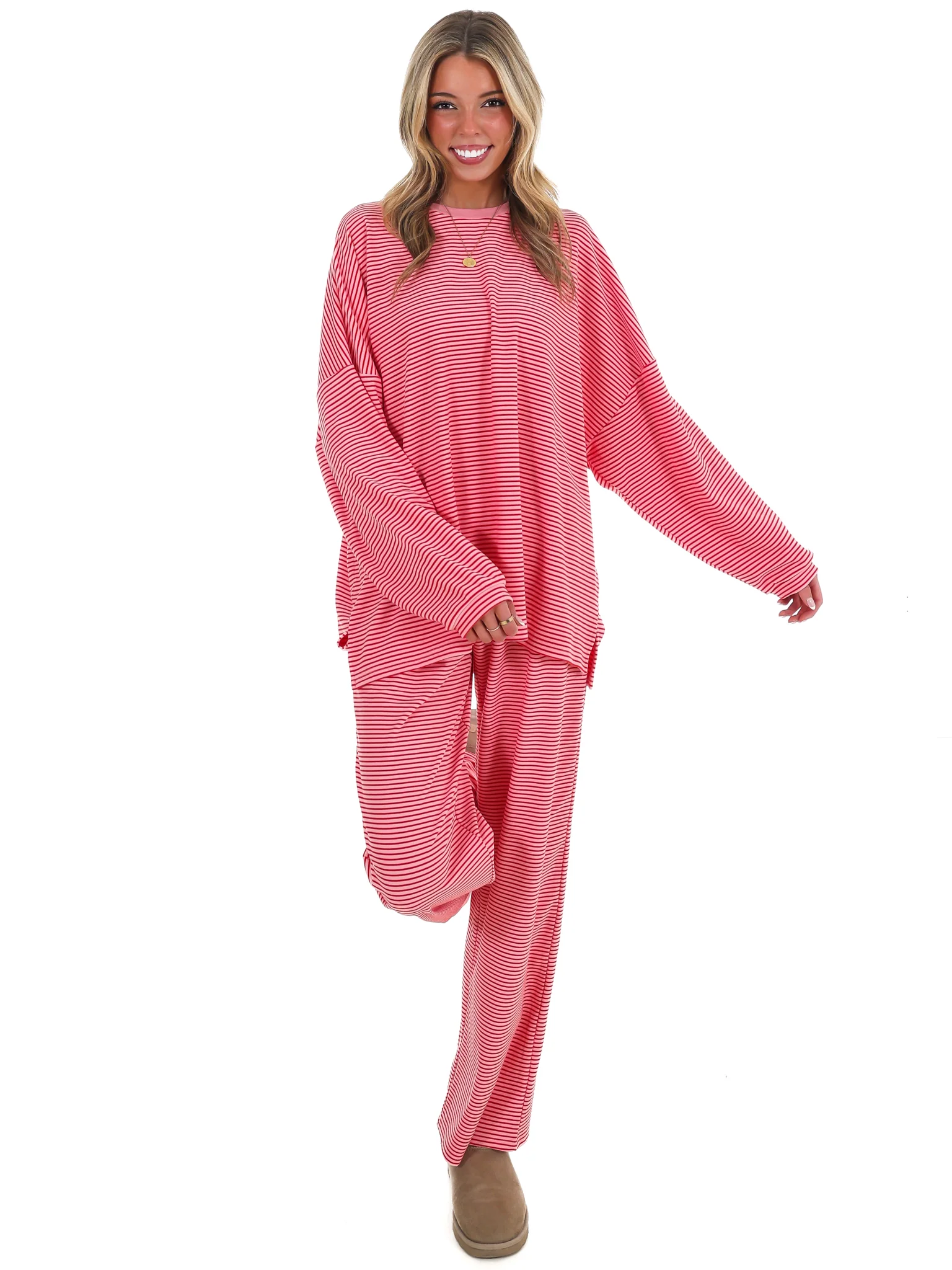 Homebody Stripe Fleece Top - Image 2