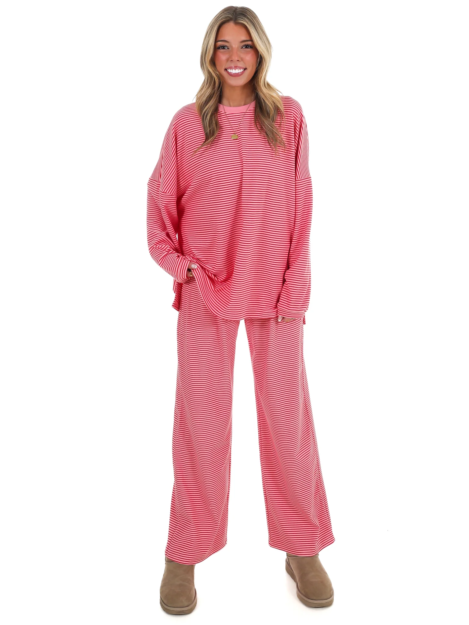 Homebody Stripe Fleece Top - Image 4