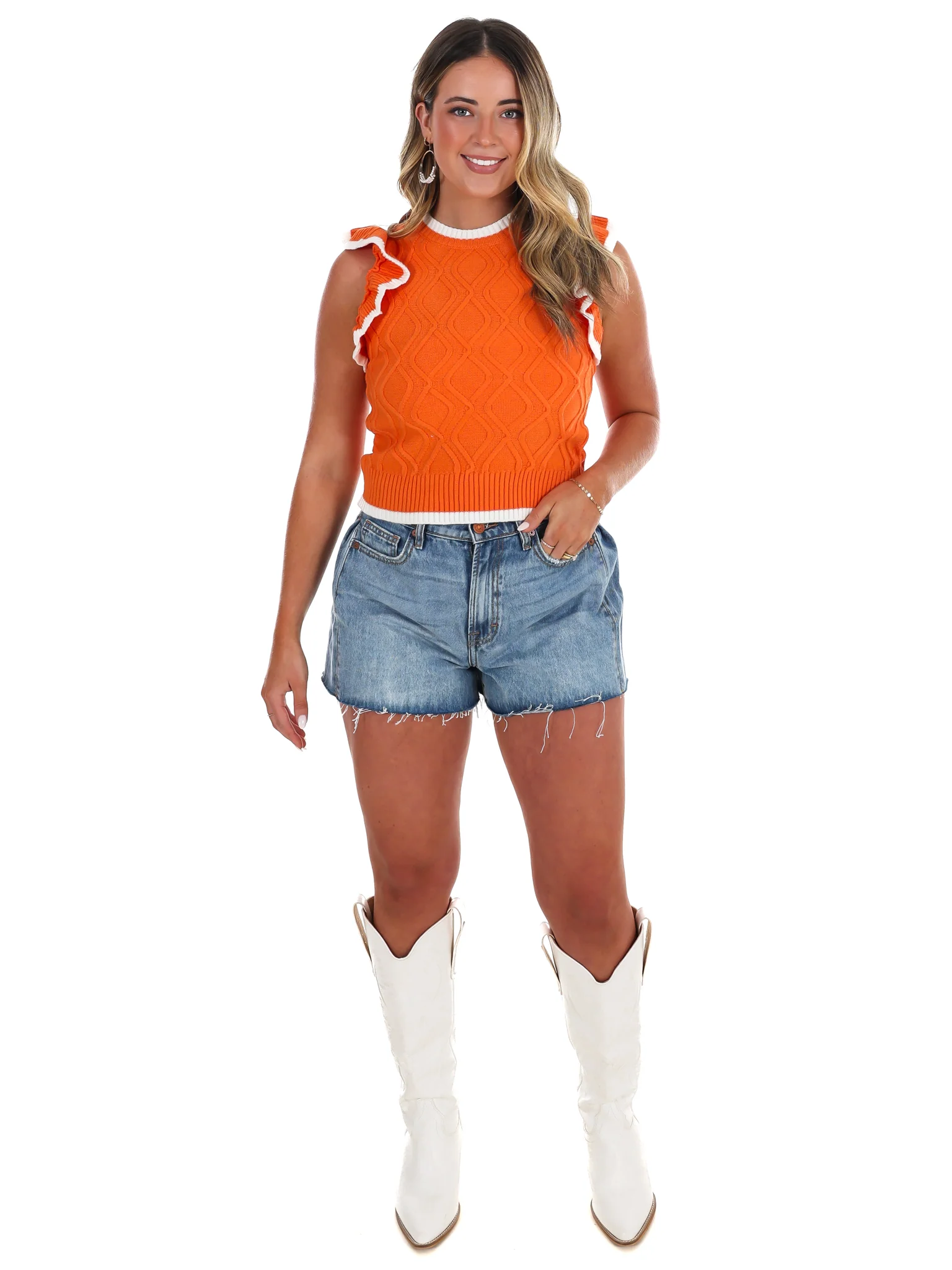 Huddle & Hustle Ruffle Sweater Top - Image 2