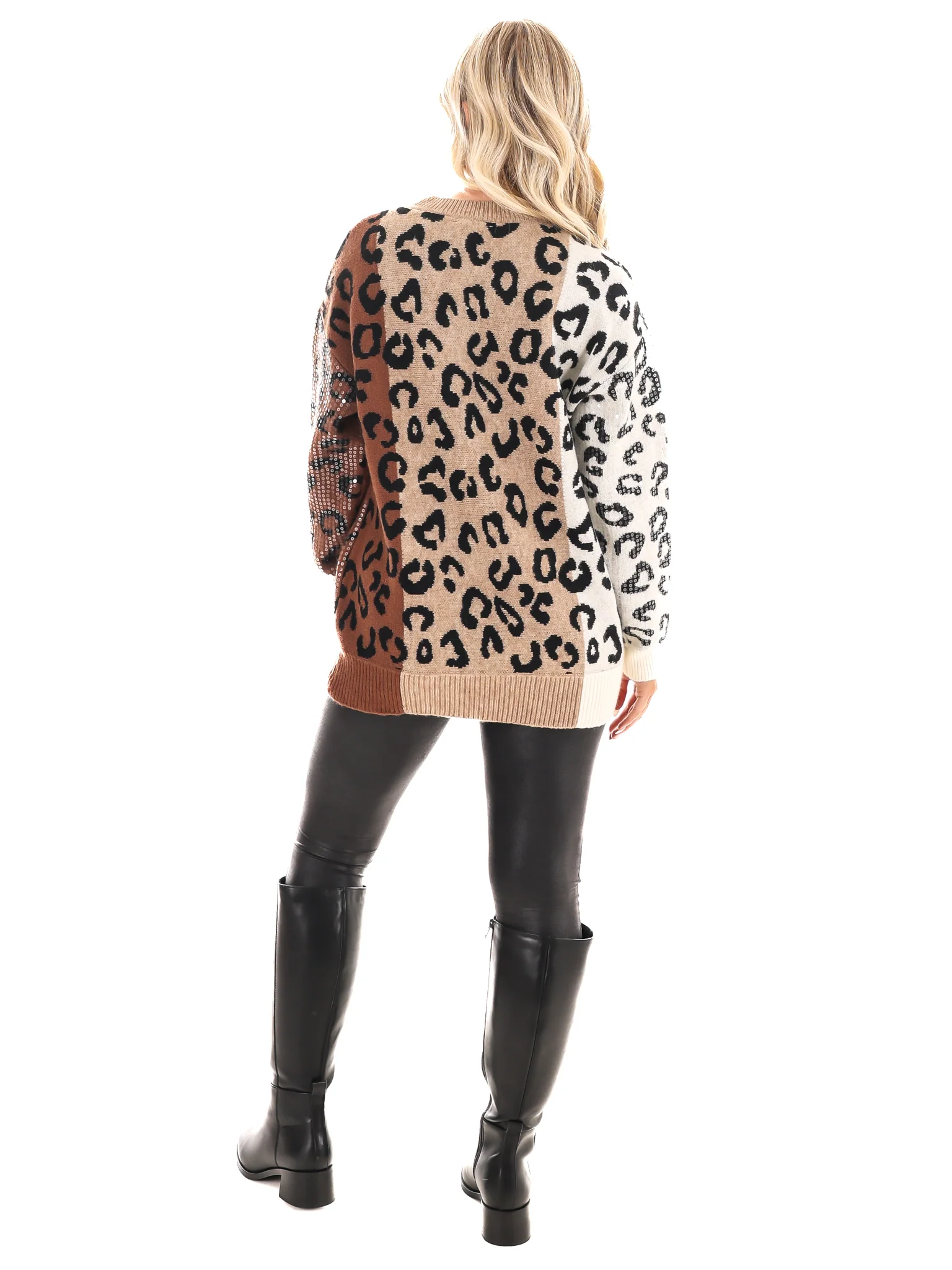 I Almost Do Leopard Colorblock Sweater - Image 7