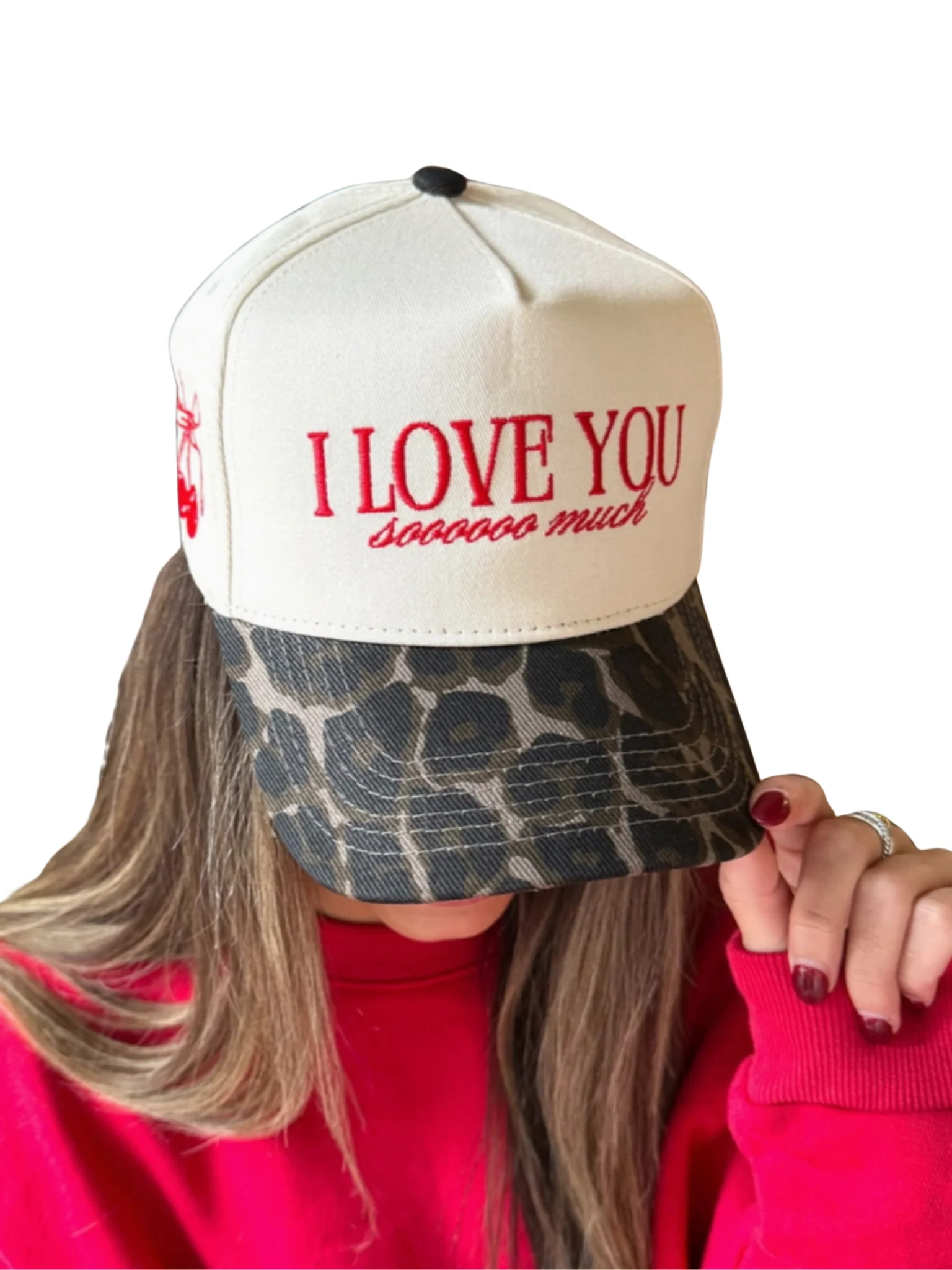 I Love You Soooo Much Leopard Trucker Hat