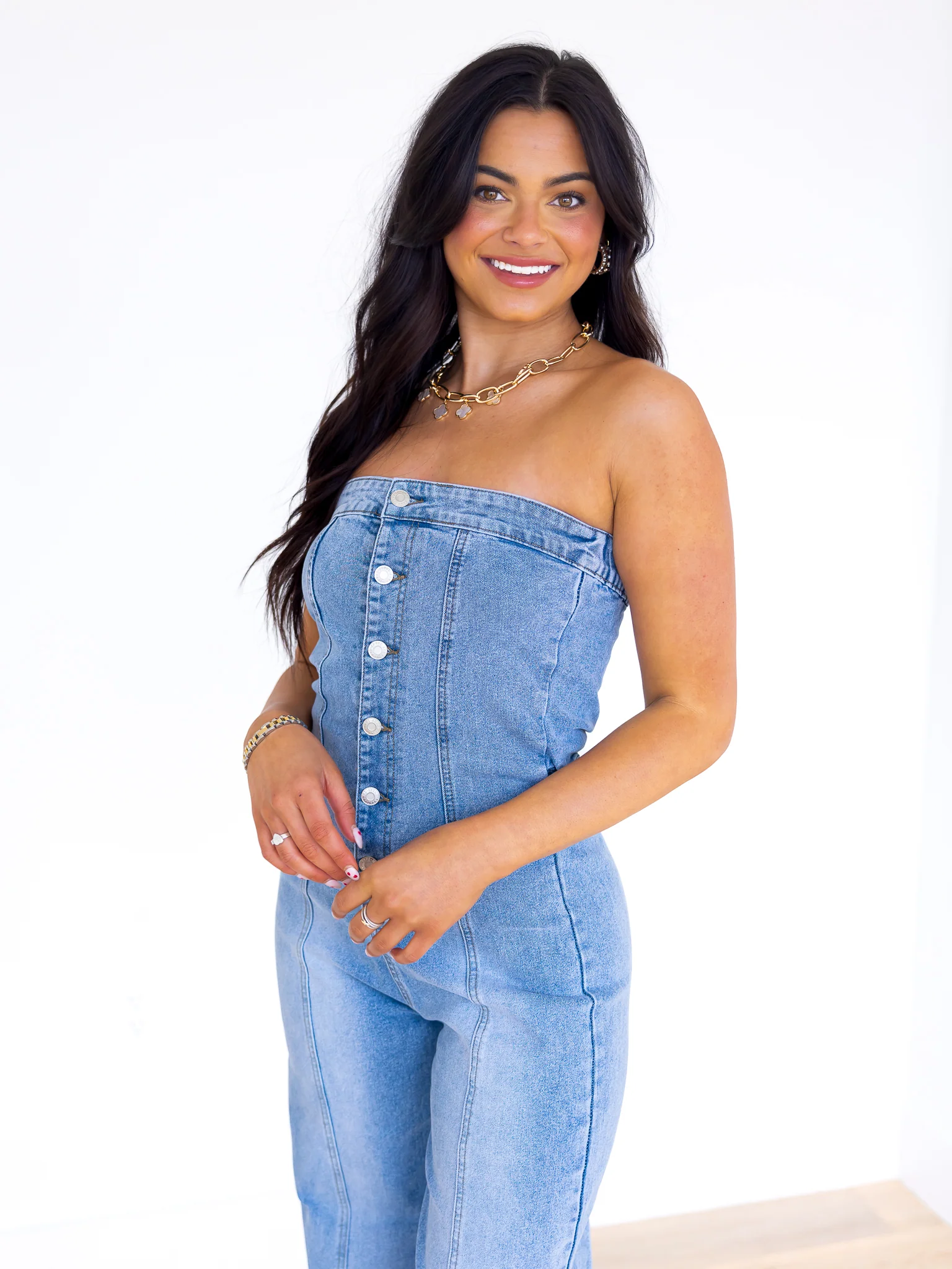 In Love with You Denim Jumpsuit - Image 2