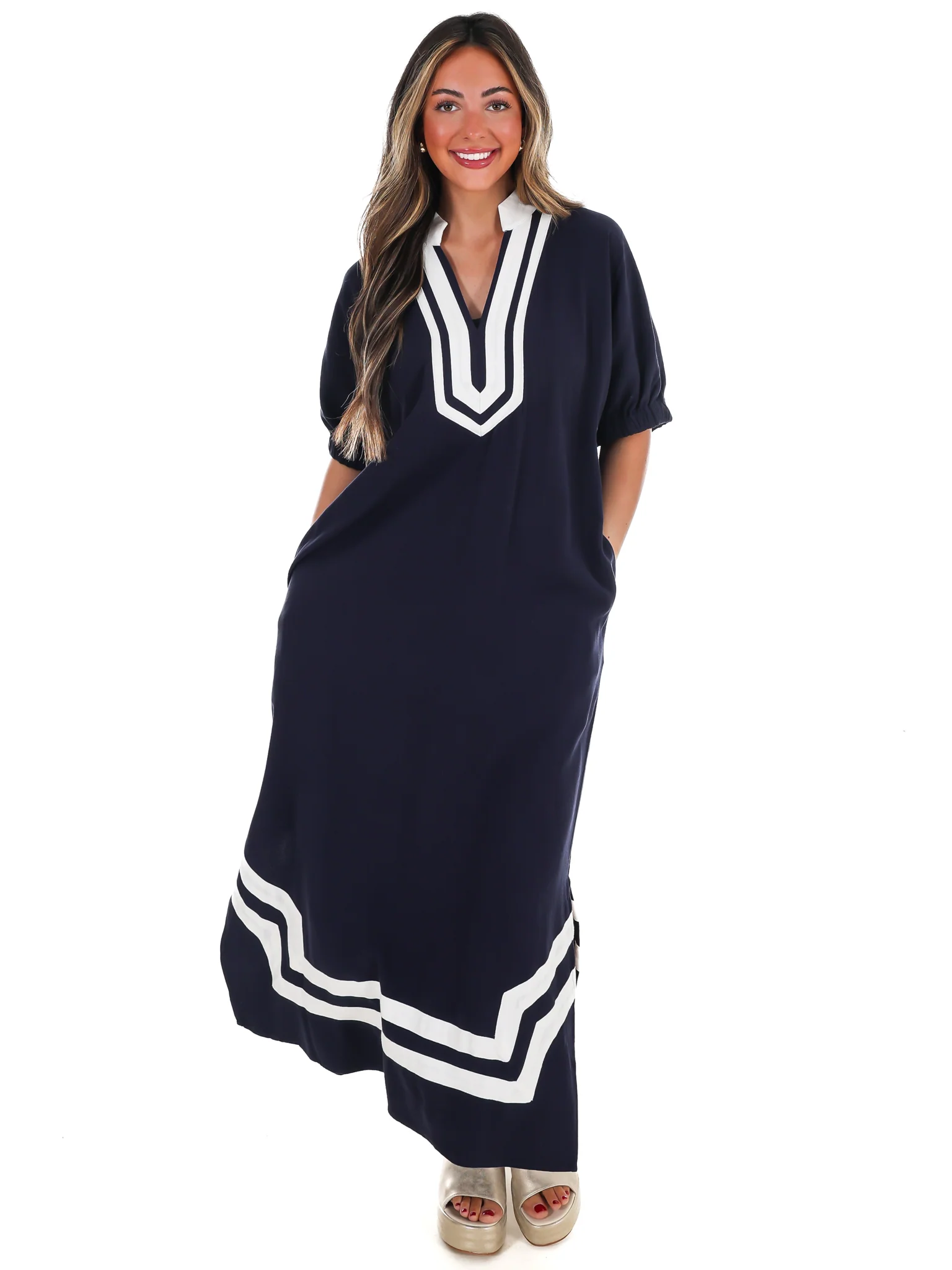 In the Best Way Contrast Midi Dress - Image 3