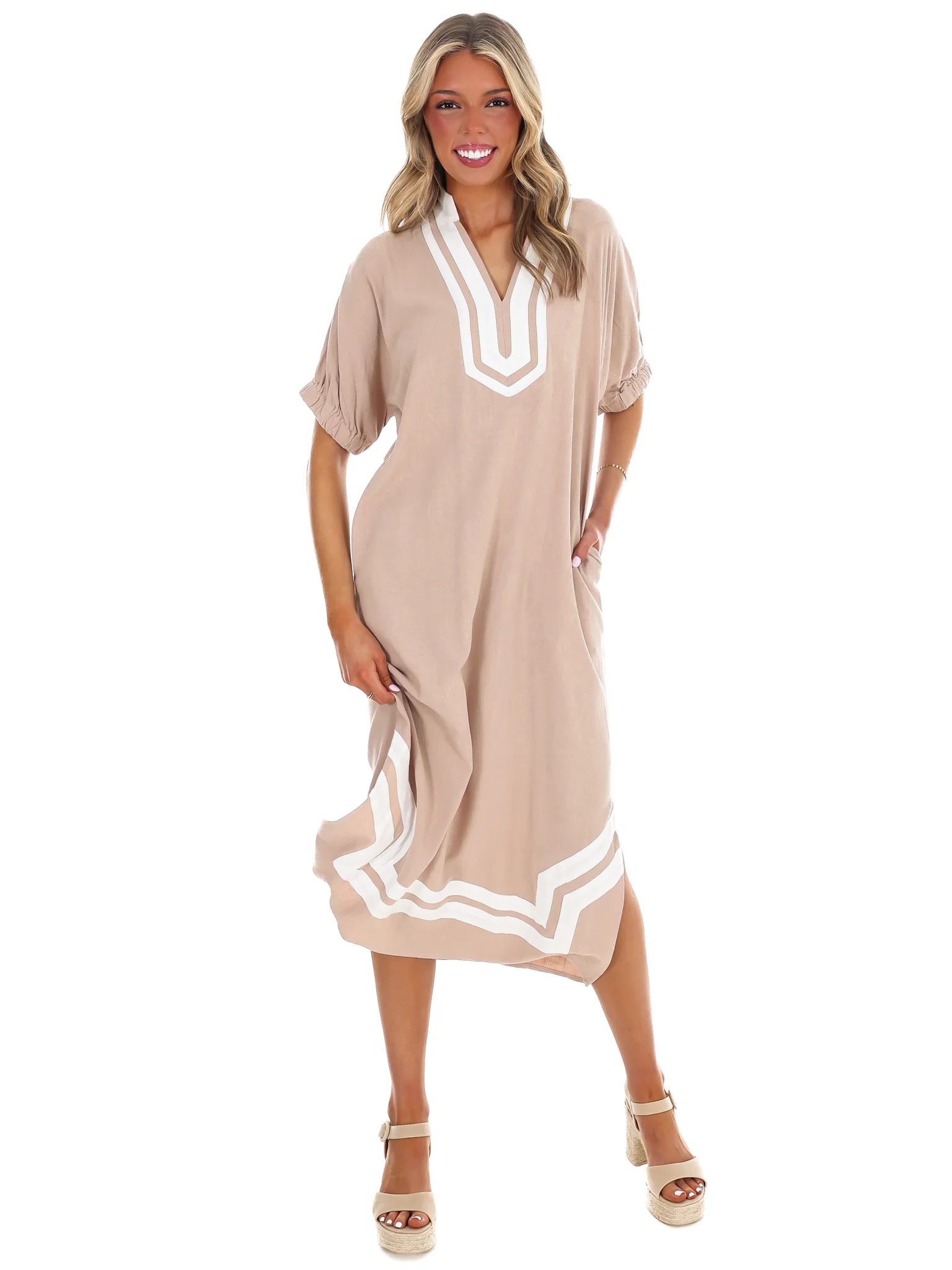 In the Best Way Contrast Midi Dress - Image 9