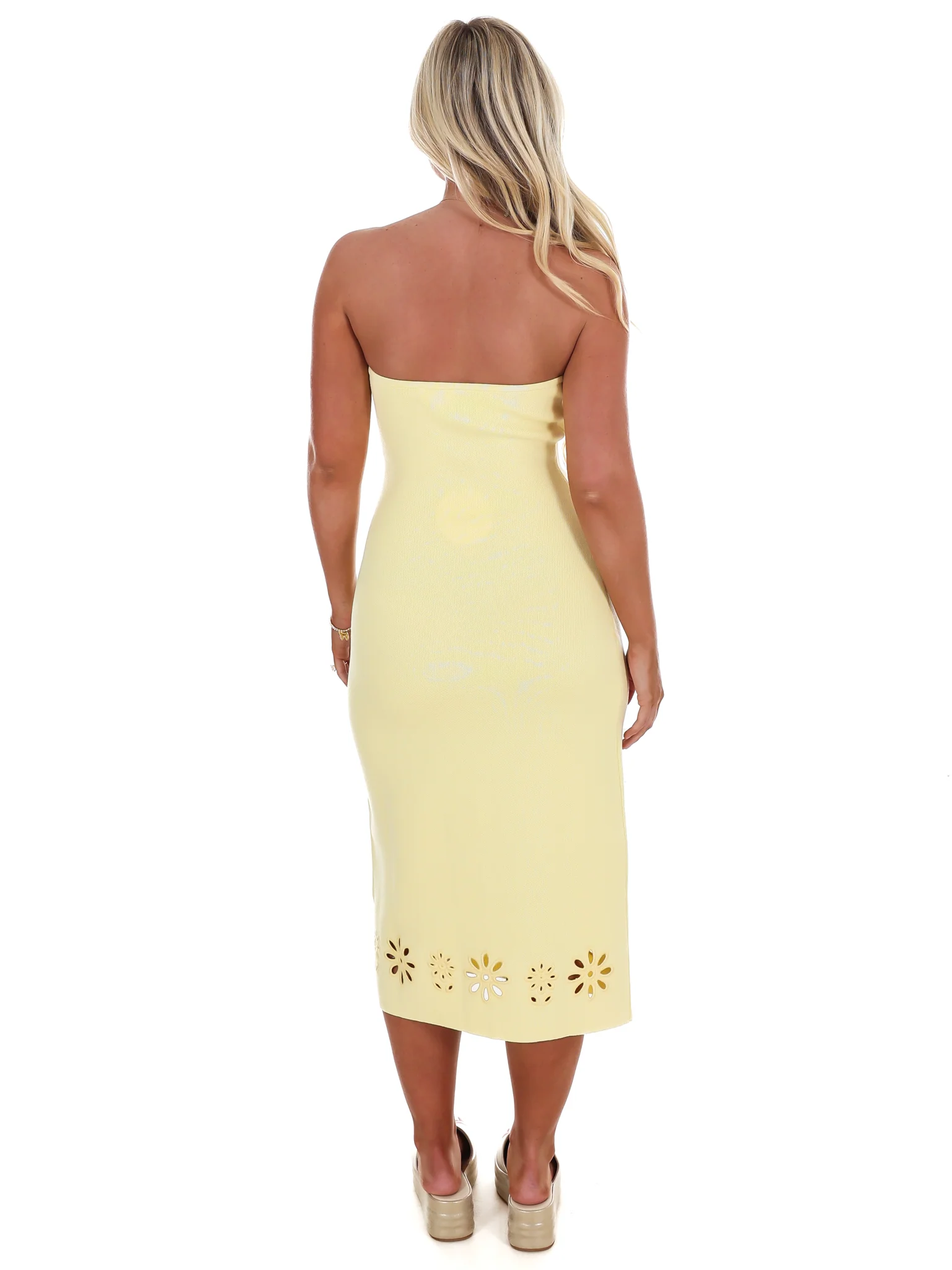In the Sun Eyelet Tube Sweater Dress - Image 8