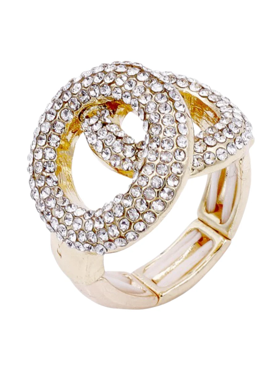 Infinity Gold Plated Clear Stone Stretch Ring