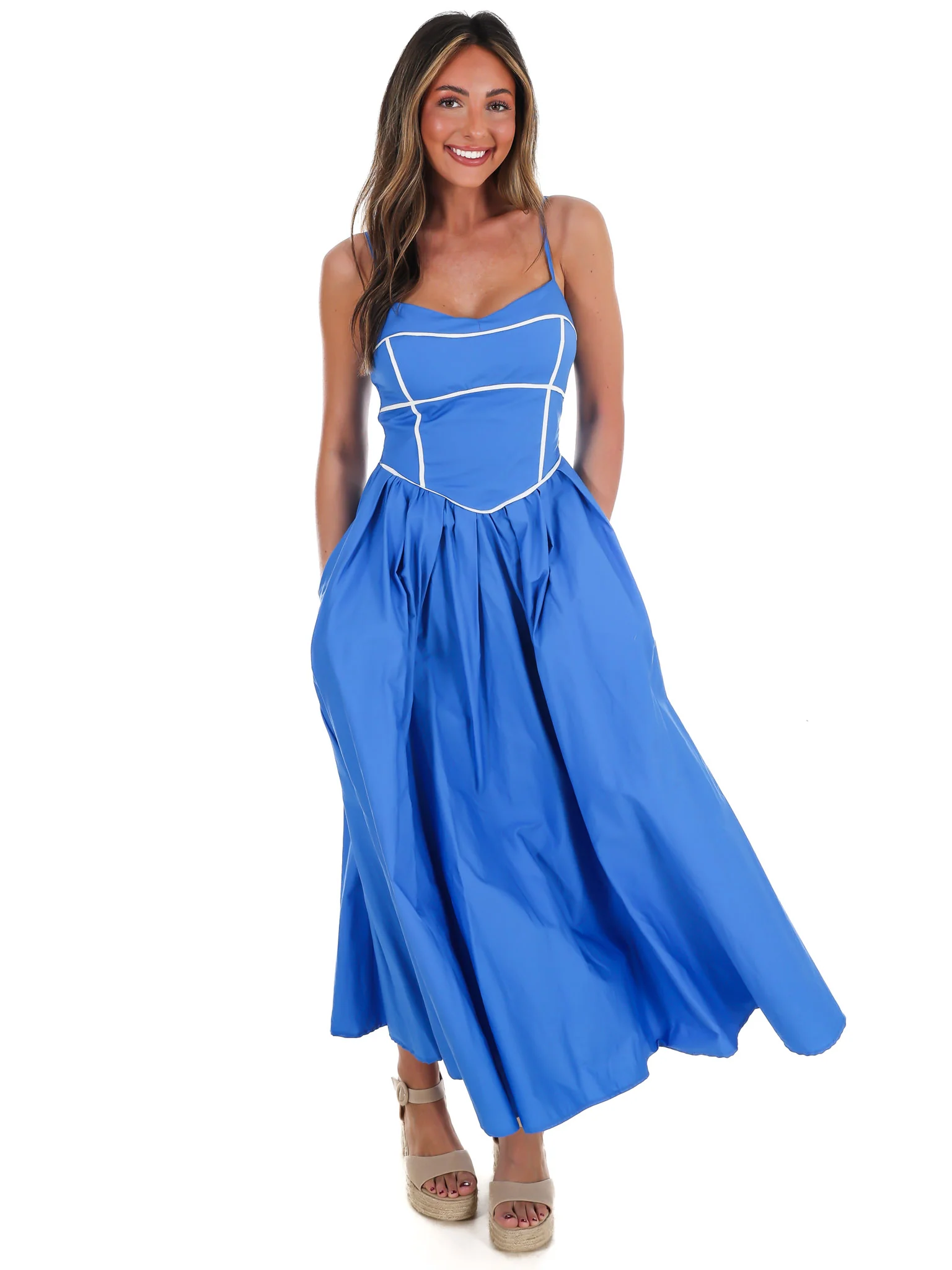 Into the Blue Midi Dress - Image 7