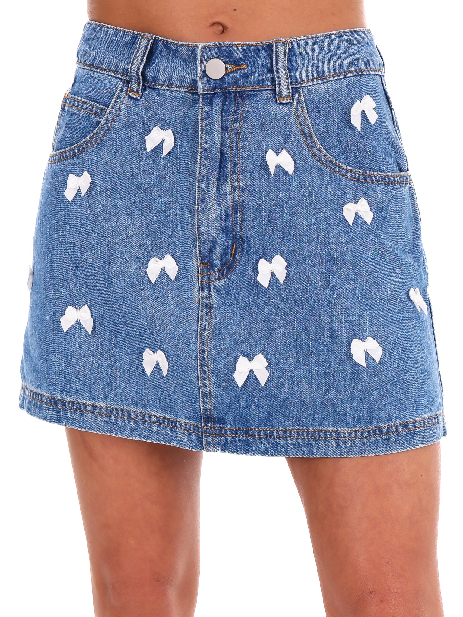 It's A Girl Thing Ribbon Denim Skirt - Image 2