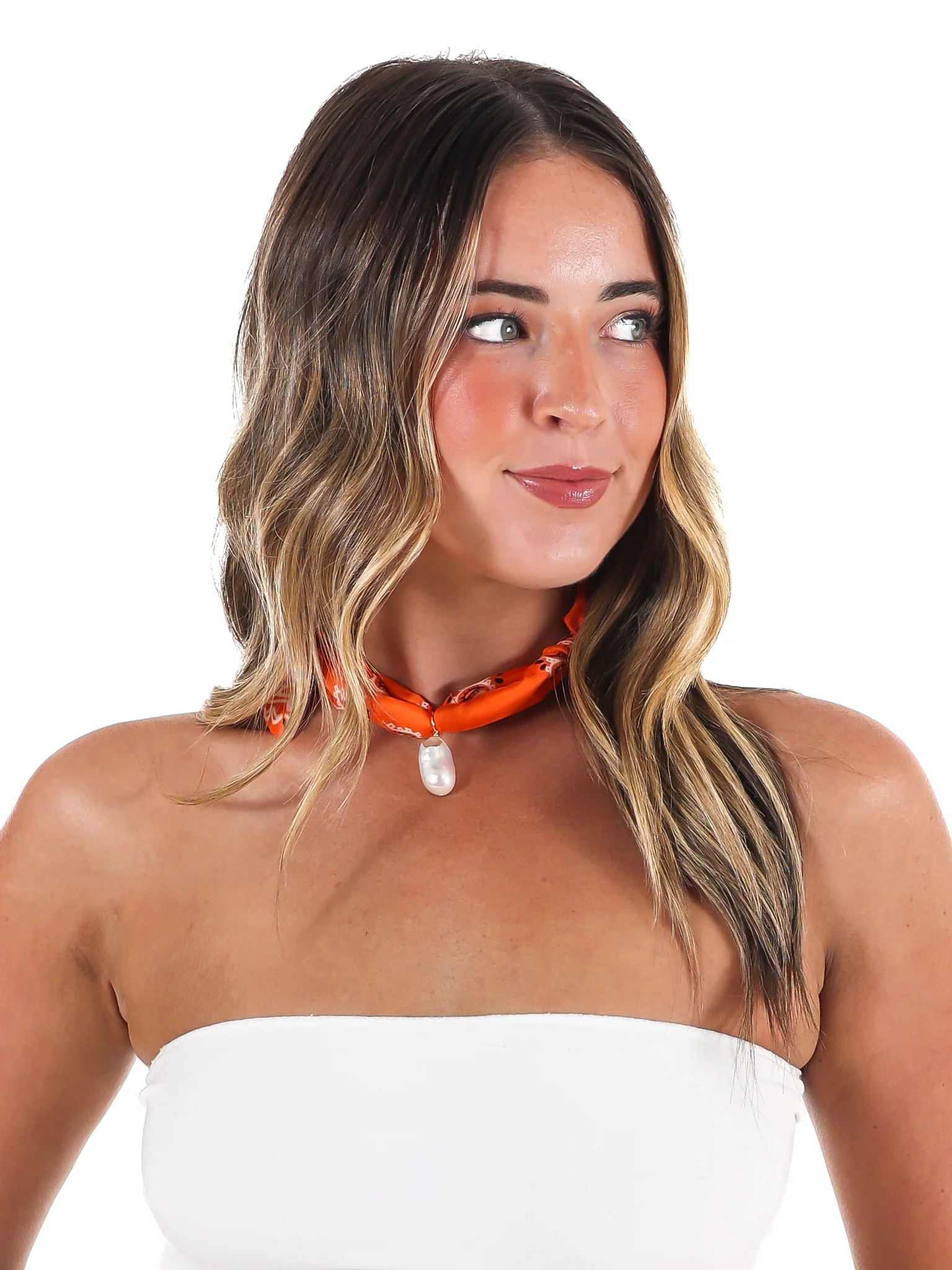 Josie's Bandana Pearl Charm Necklace - Image 3