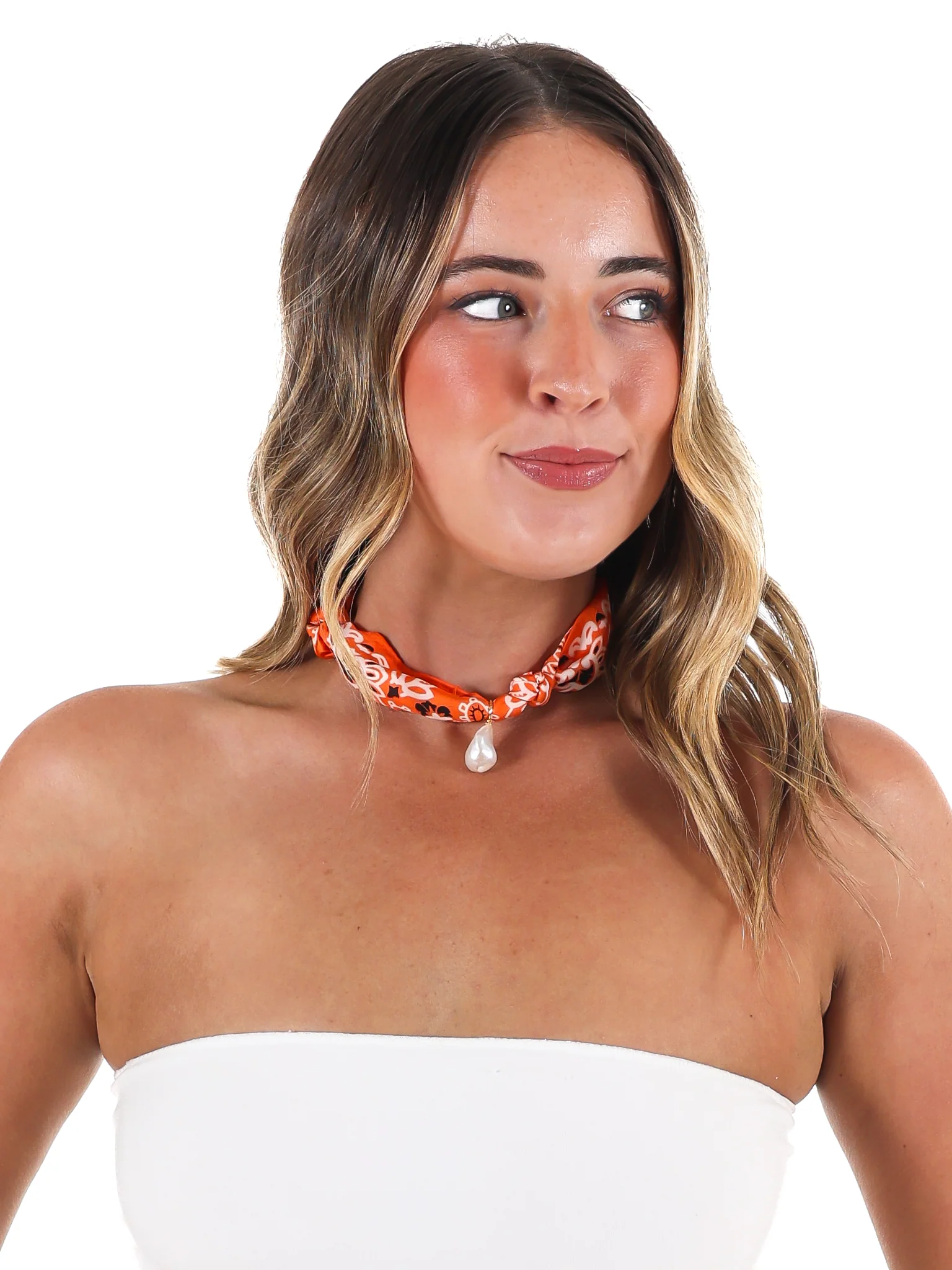 Josie's Bandana Pearl Charm Necklace - Image 6