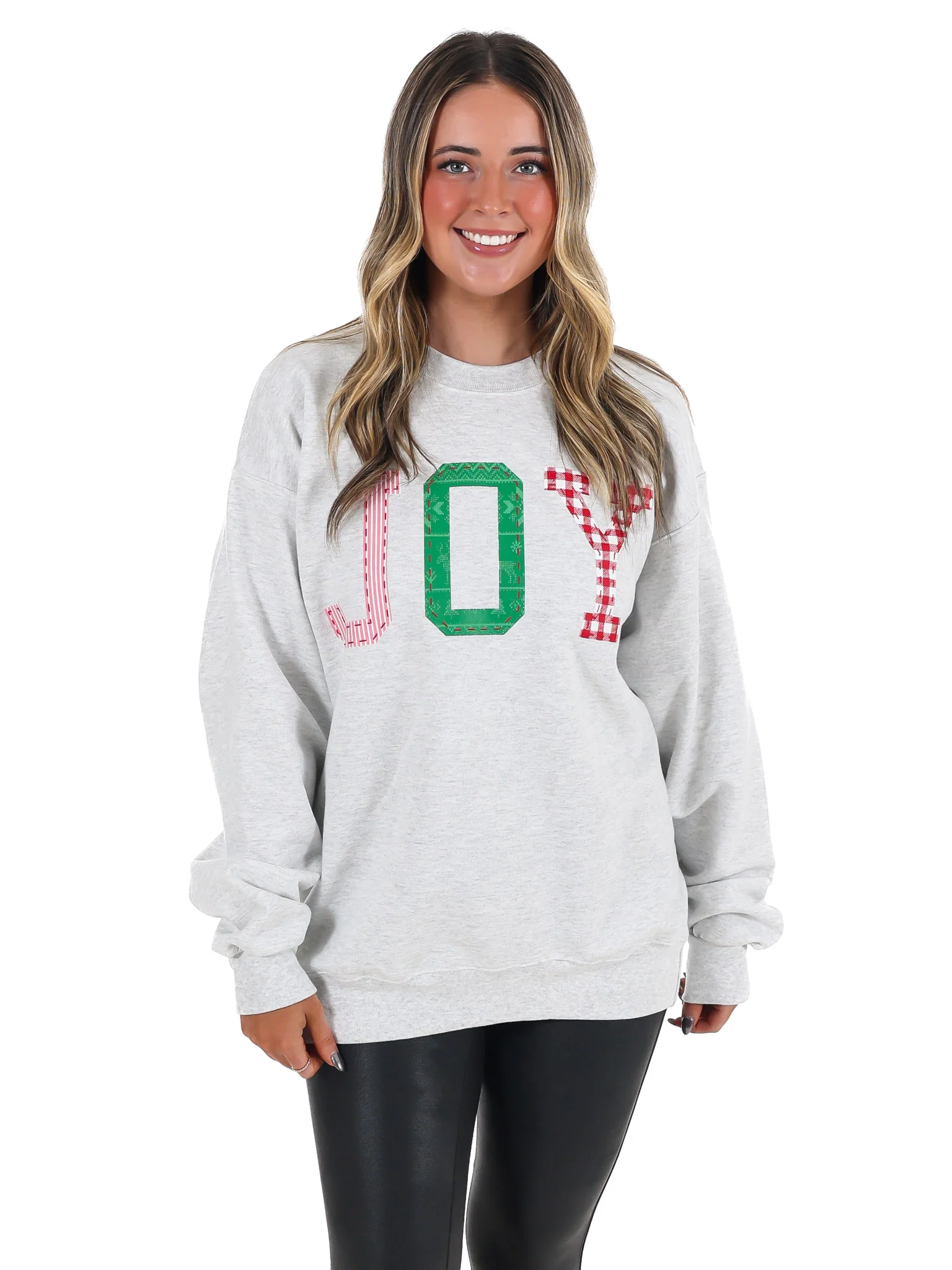 JOY Christmas Quilted Puff Ink Sweatshirt - Image 3