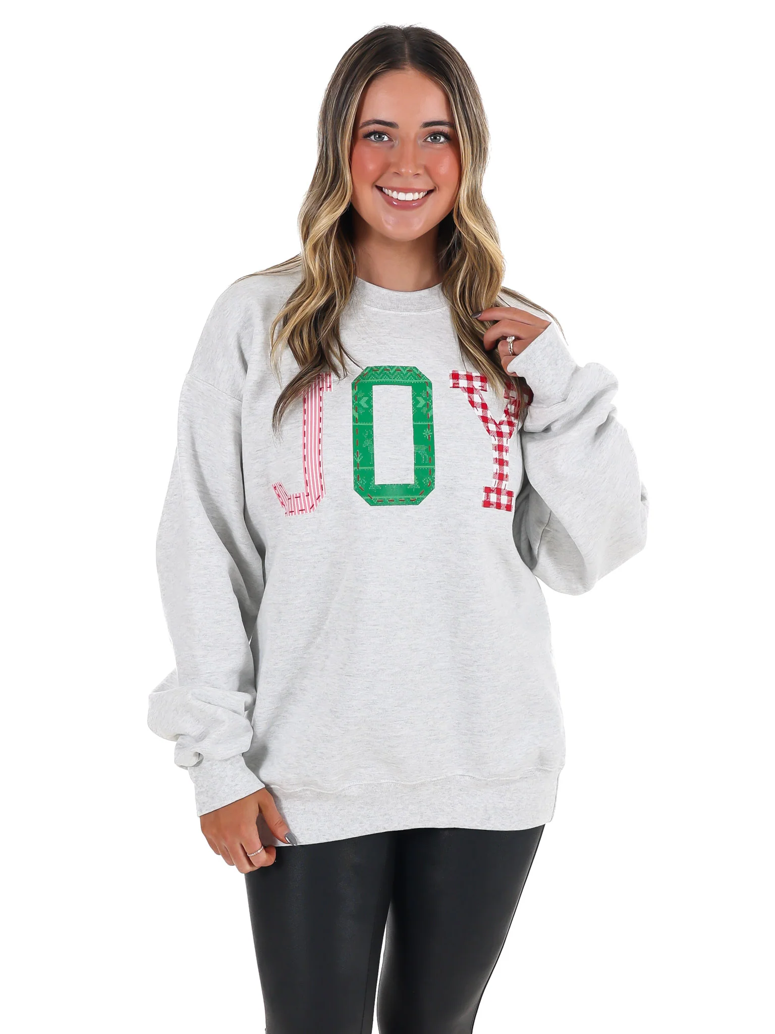 JOY Christmas Quilted Puff Ink Sweatshirt - Image 5
