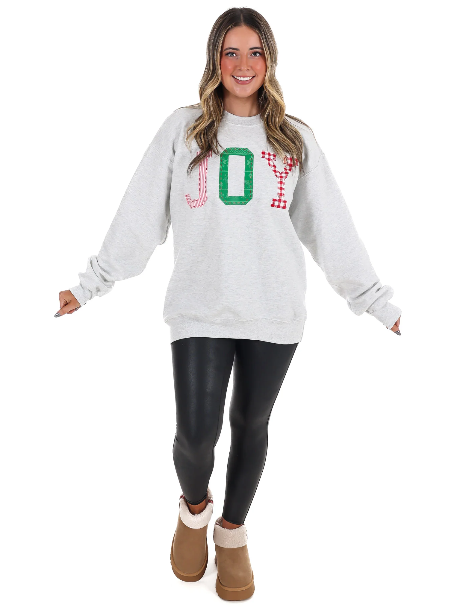 JOY Christmas Quilted Puff Ink Sweatshirt - Image 6