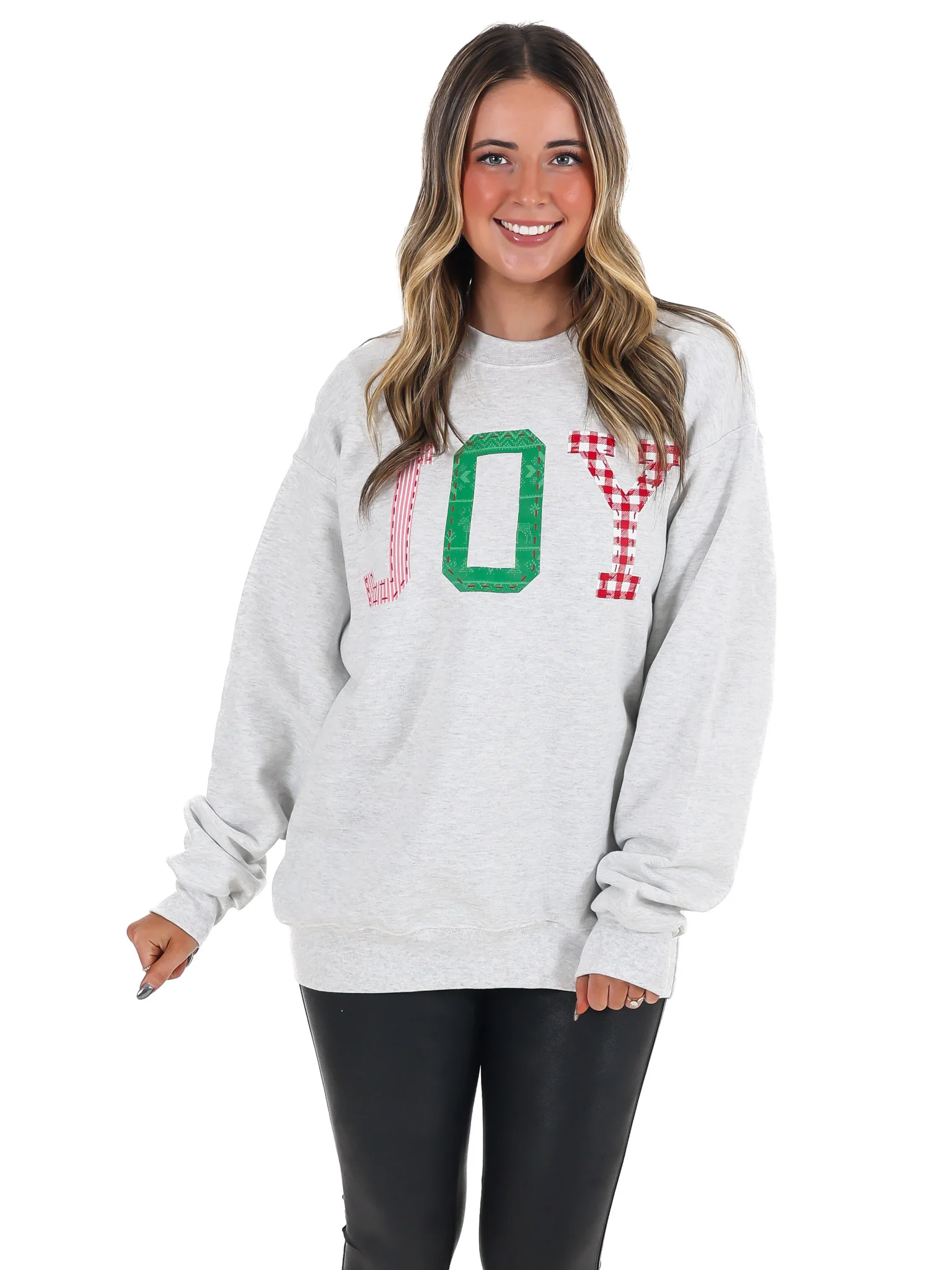 JOY Christmas Quilted Puff Ink Sweatshirt - Image 7
