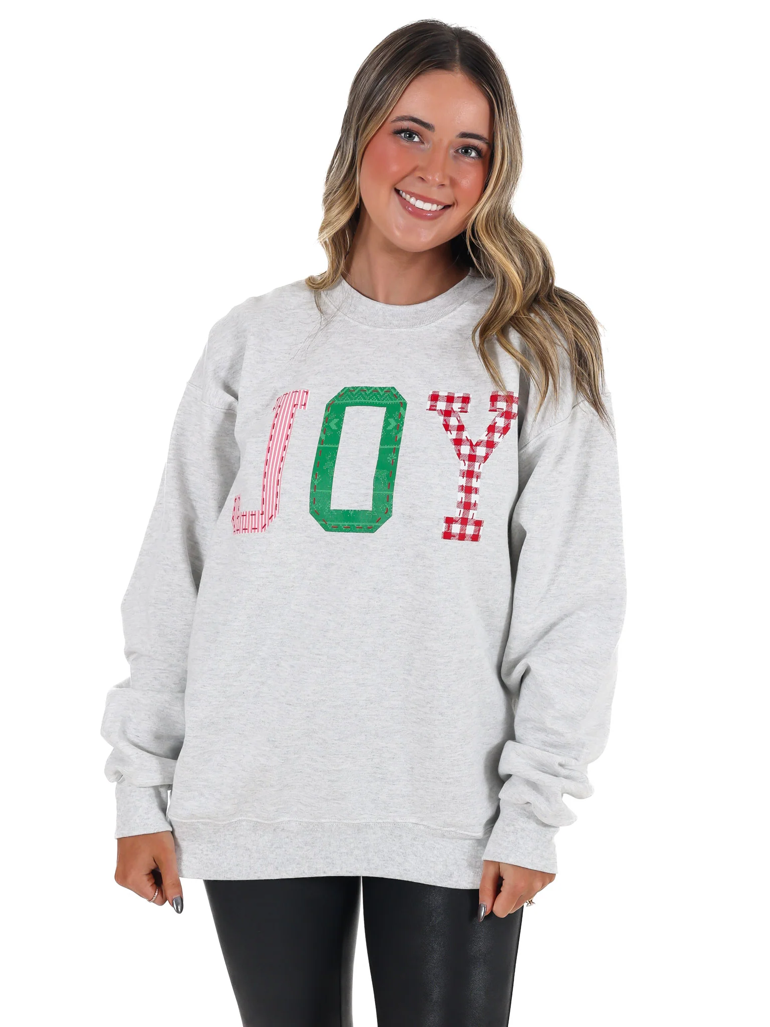 JOY Christmas Quilted Puff Ink Sweatshirt - Image 9