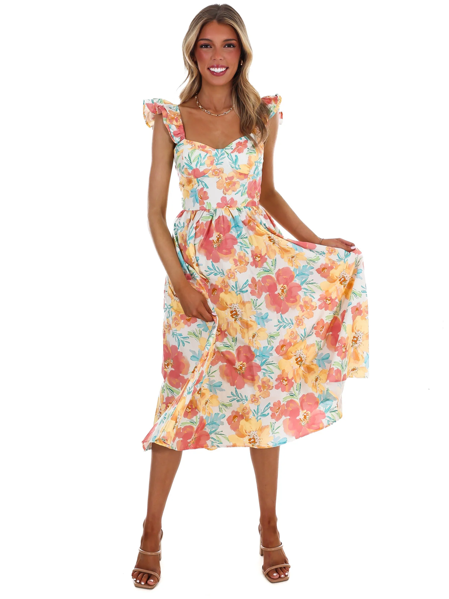 Just Add Flowers Midi Dress - Image 3