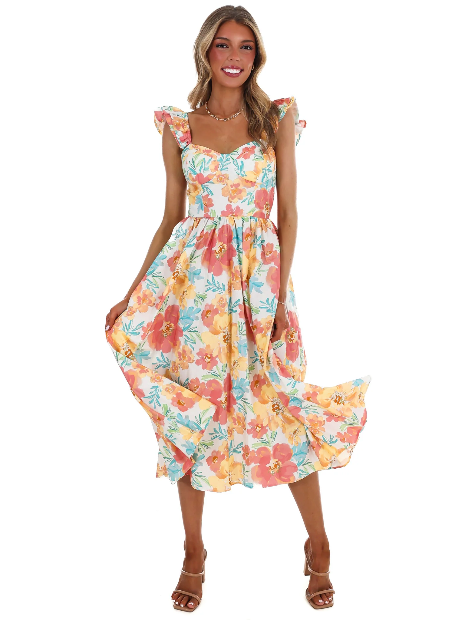 Just Add Flowers Midi Dress - Image 5