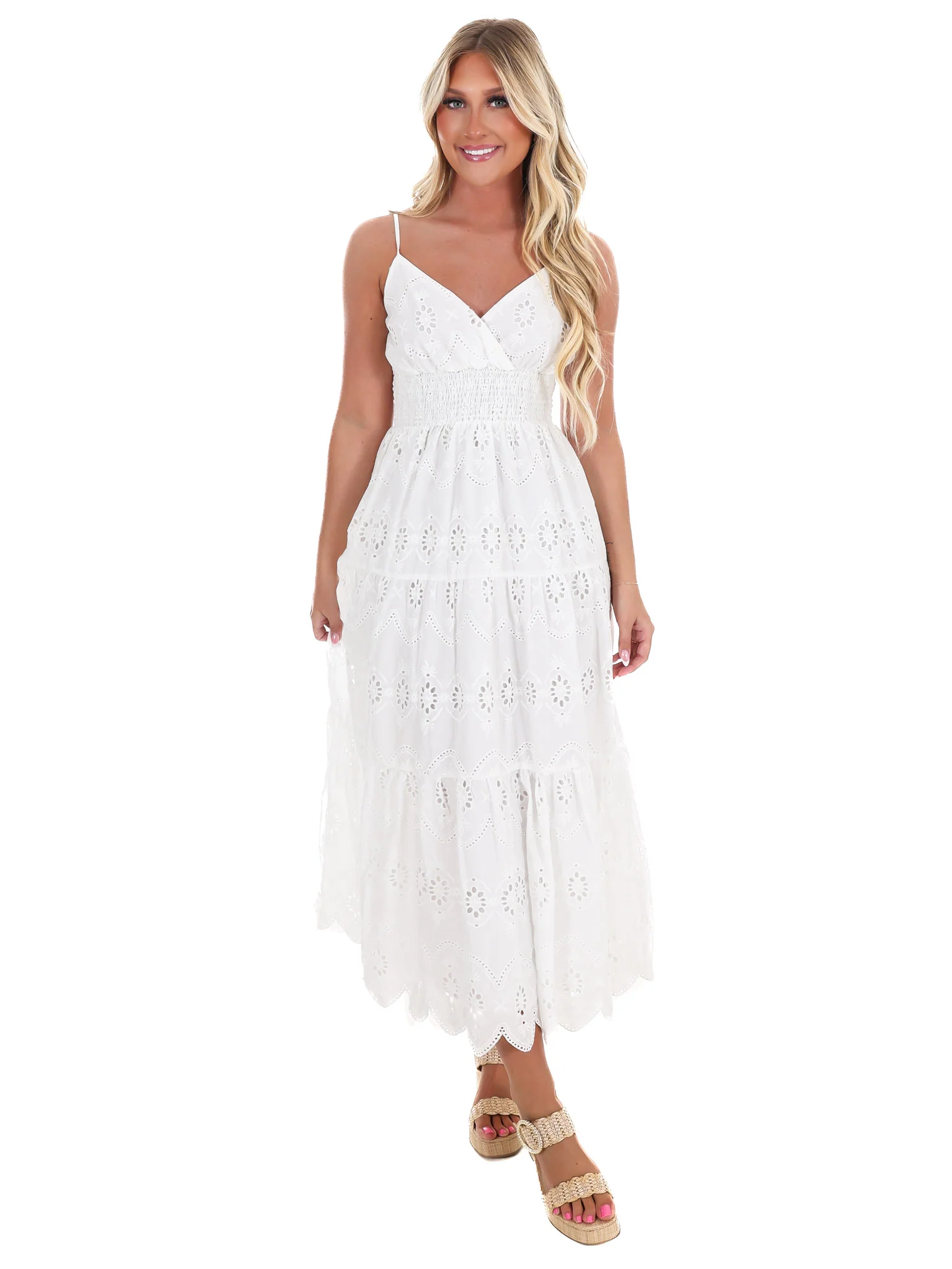 Just Let it Be Eyelet Midi Dress - Image 4