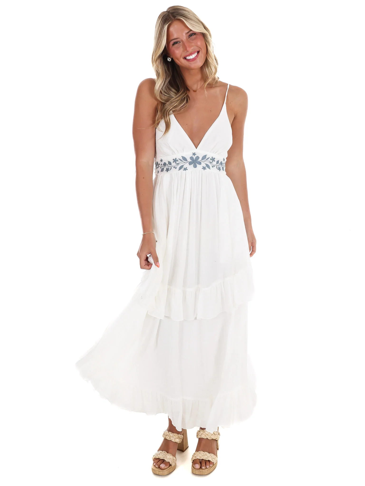 Just the Beginning Embroidery Maxi Dress - Image 4