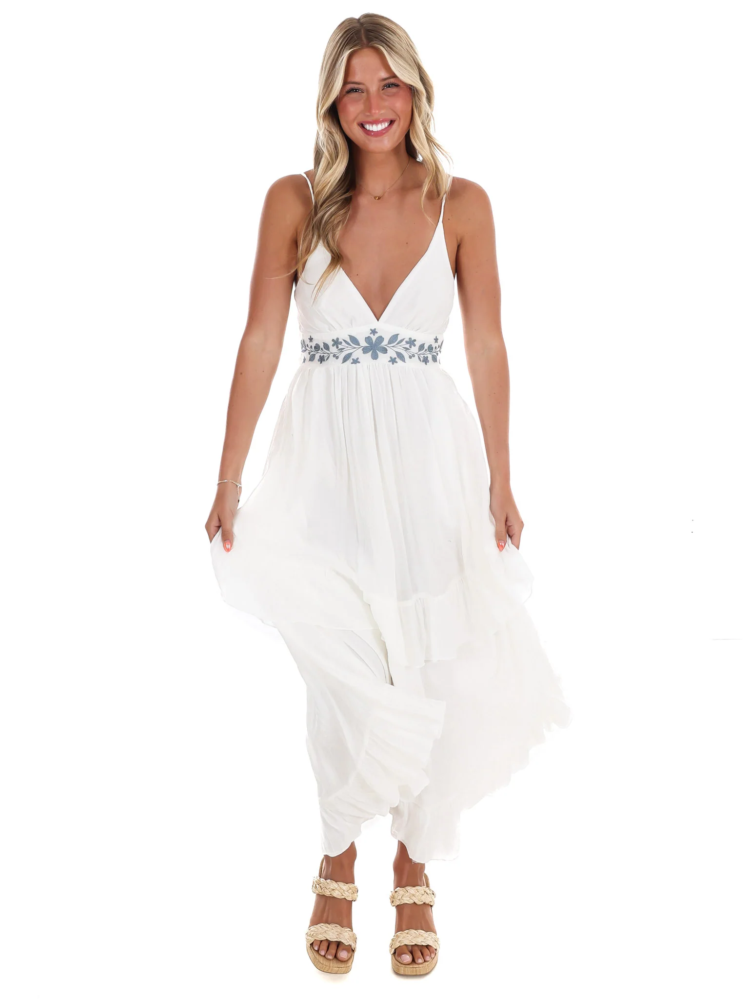 Just the Beginning Embroidery Maxi Dress - Image 5