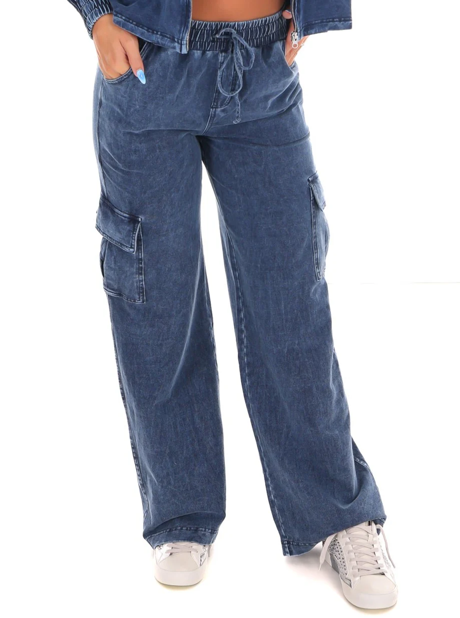 Keep It Authentic Wide Leg Cargo Pants - Image 3