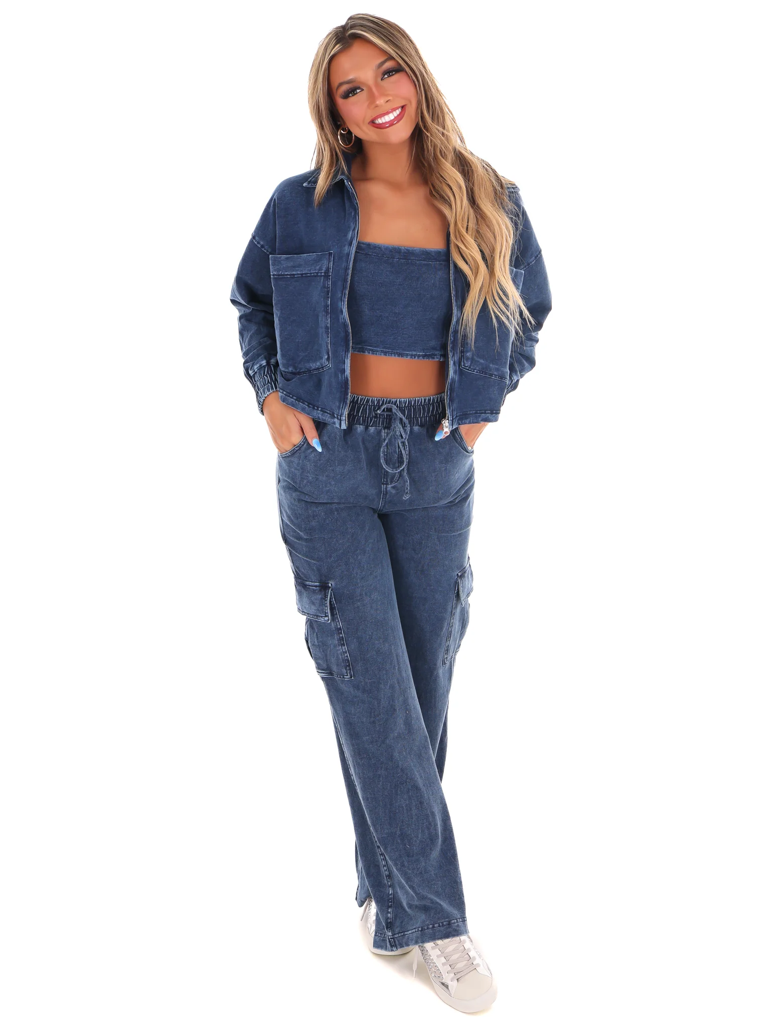 Keep It Authentic Wide Leg Cargo Pants - Image 4