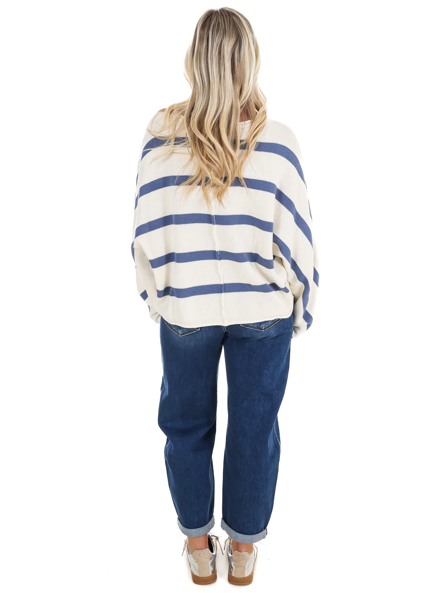 Laid Back Chic Stripe Dolman Sleeve Sweater - Image 8