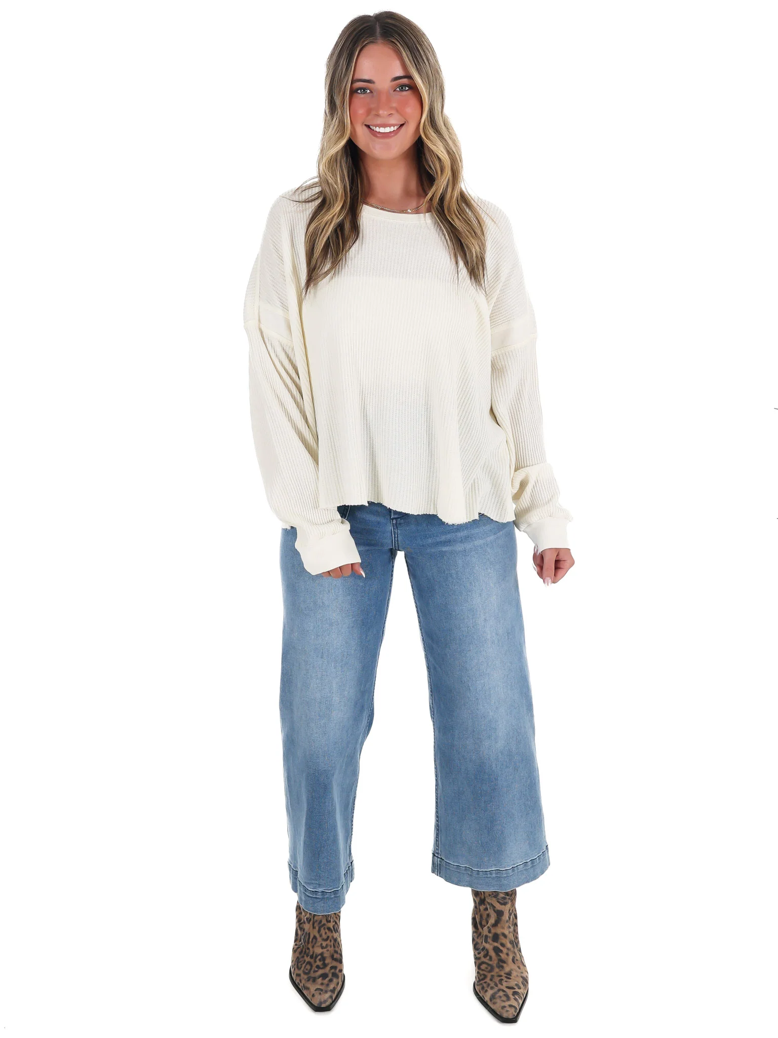 Laidback Comfort Waffle Knit Top - Image 11