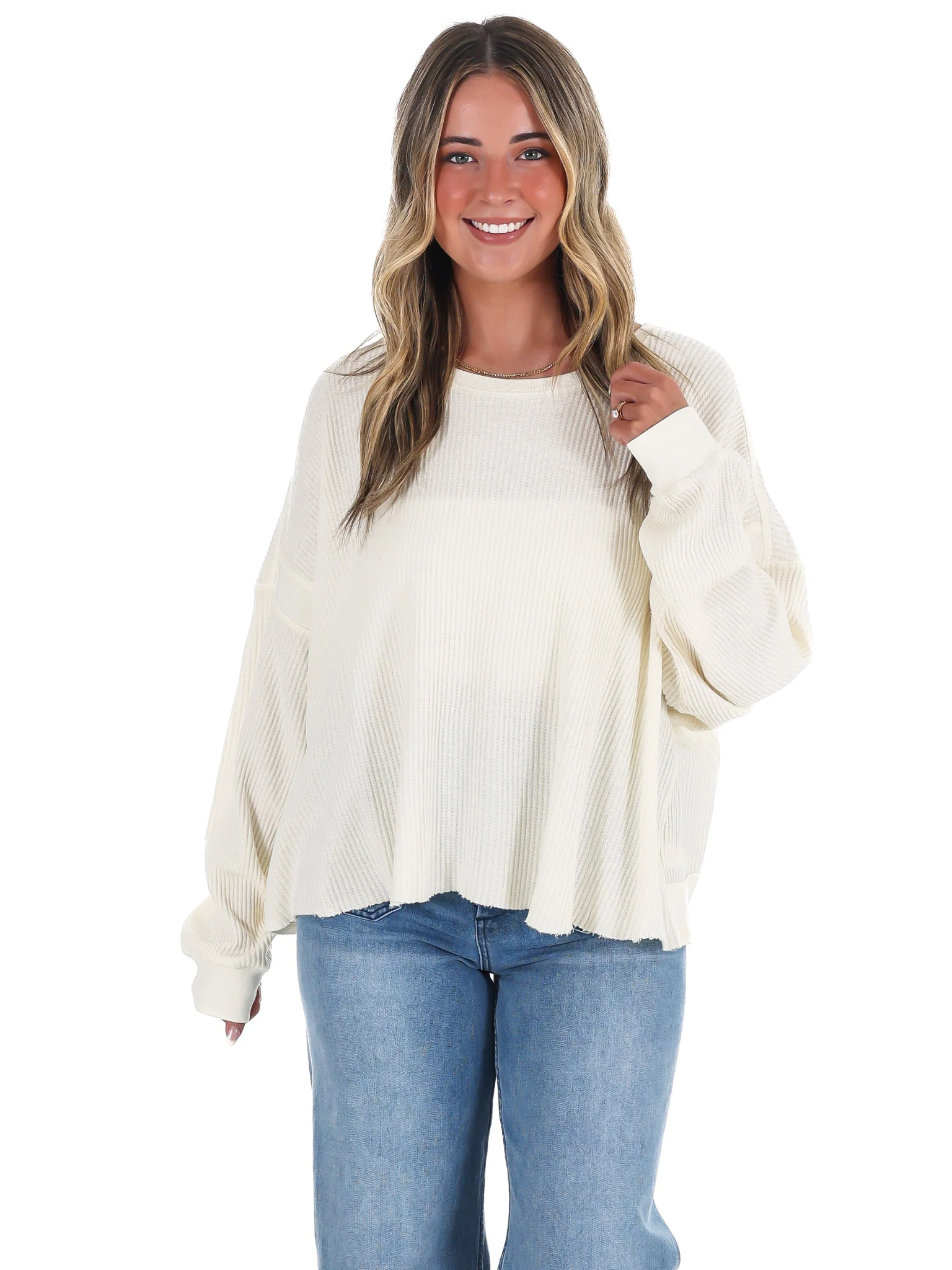 Laidback Comfort Waffle Knit Top - Image 12