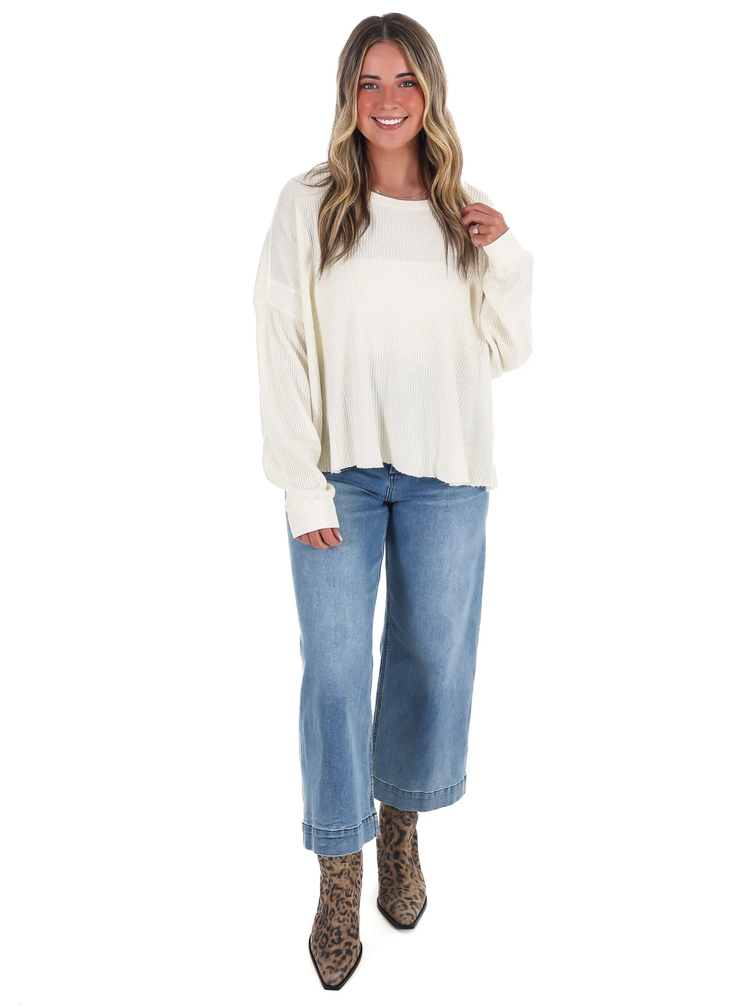 Laidback Comfort Waffle Knit Top - Image 13