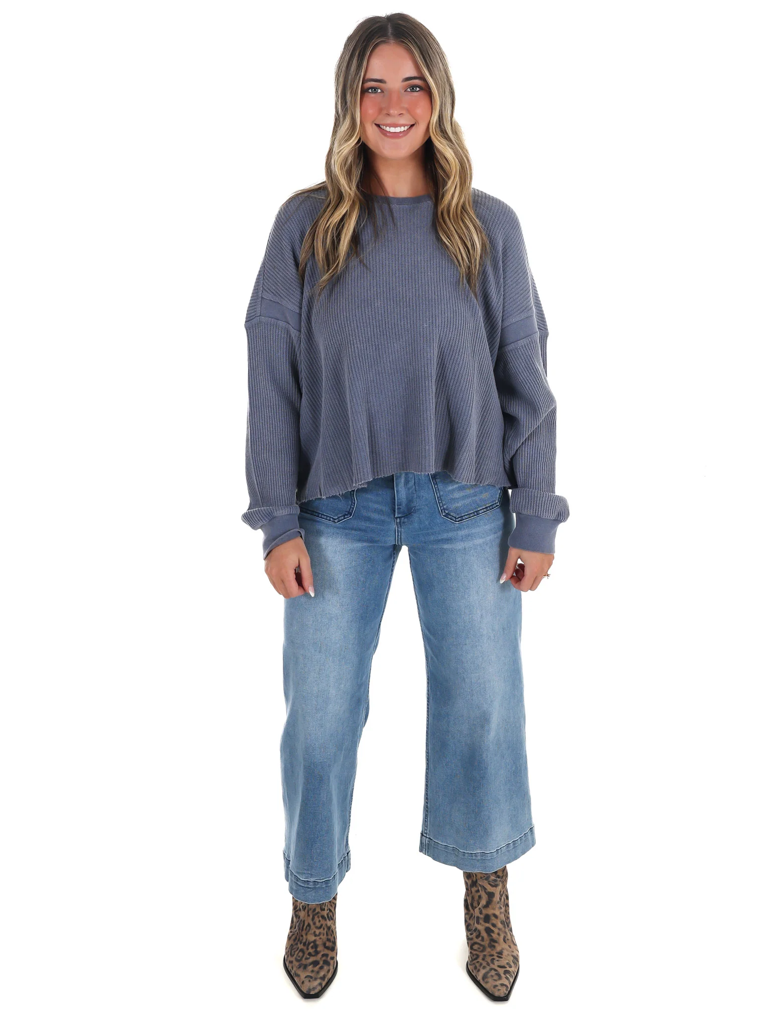 Laidback Comfort Waffle Knit Top - Image 17