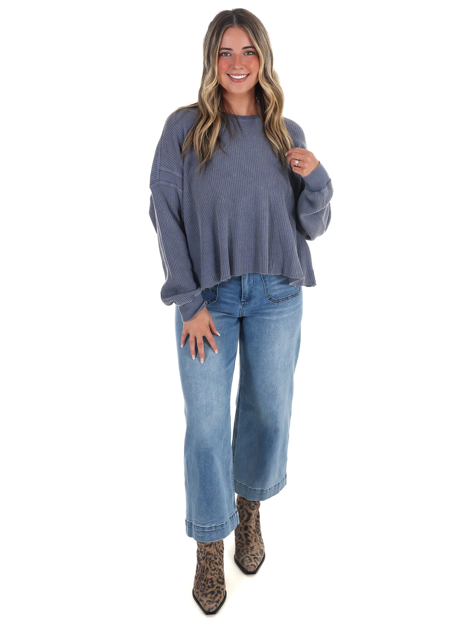 Laidback Comfort Waffle Knit Top - Image 19