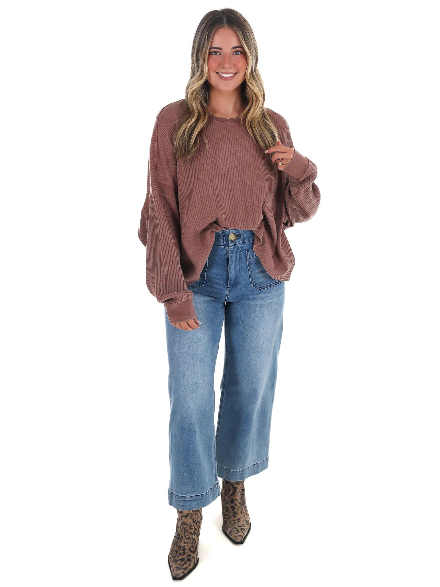 Laidback Comfort Waffle Knit Top - Image 23