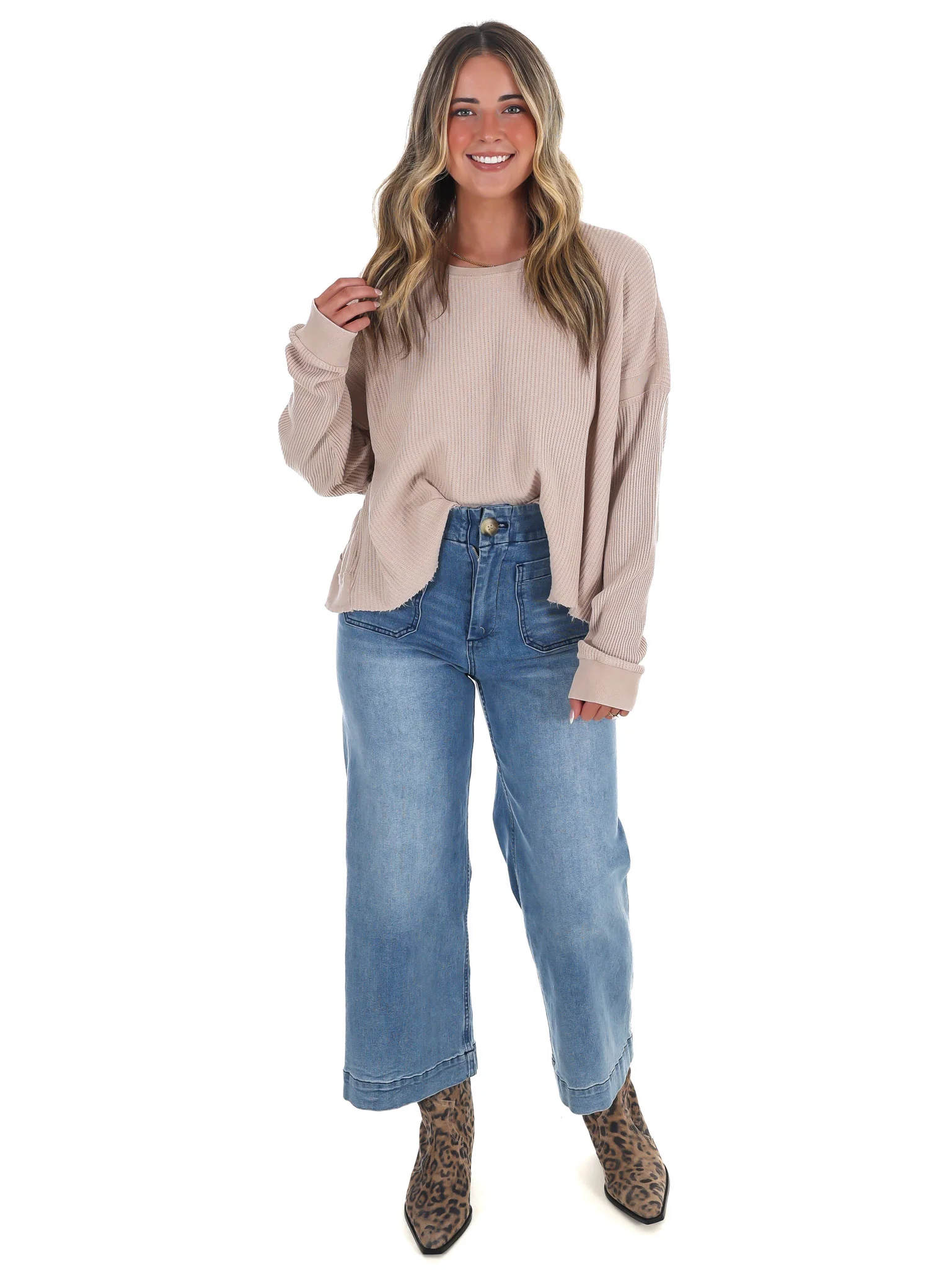 Laidback Comfort Waffle Knit Top - Image 30