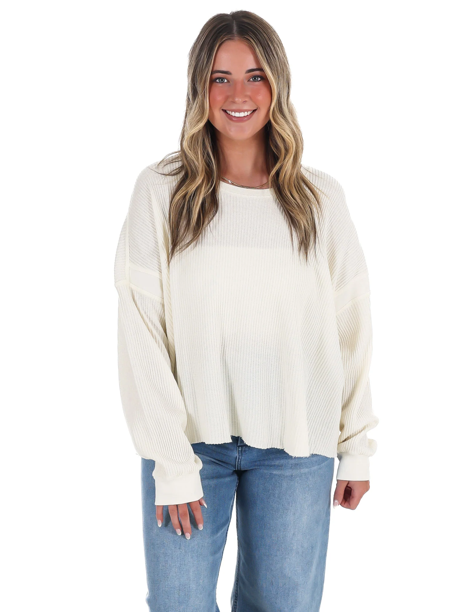Laidback Comfort Waffle Knit Top - Image 8