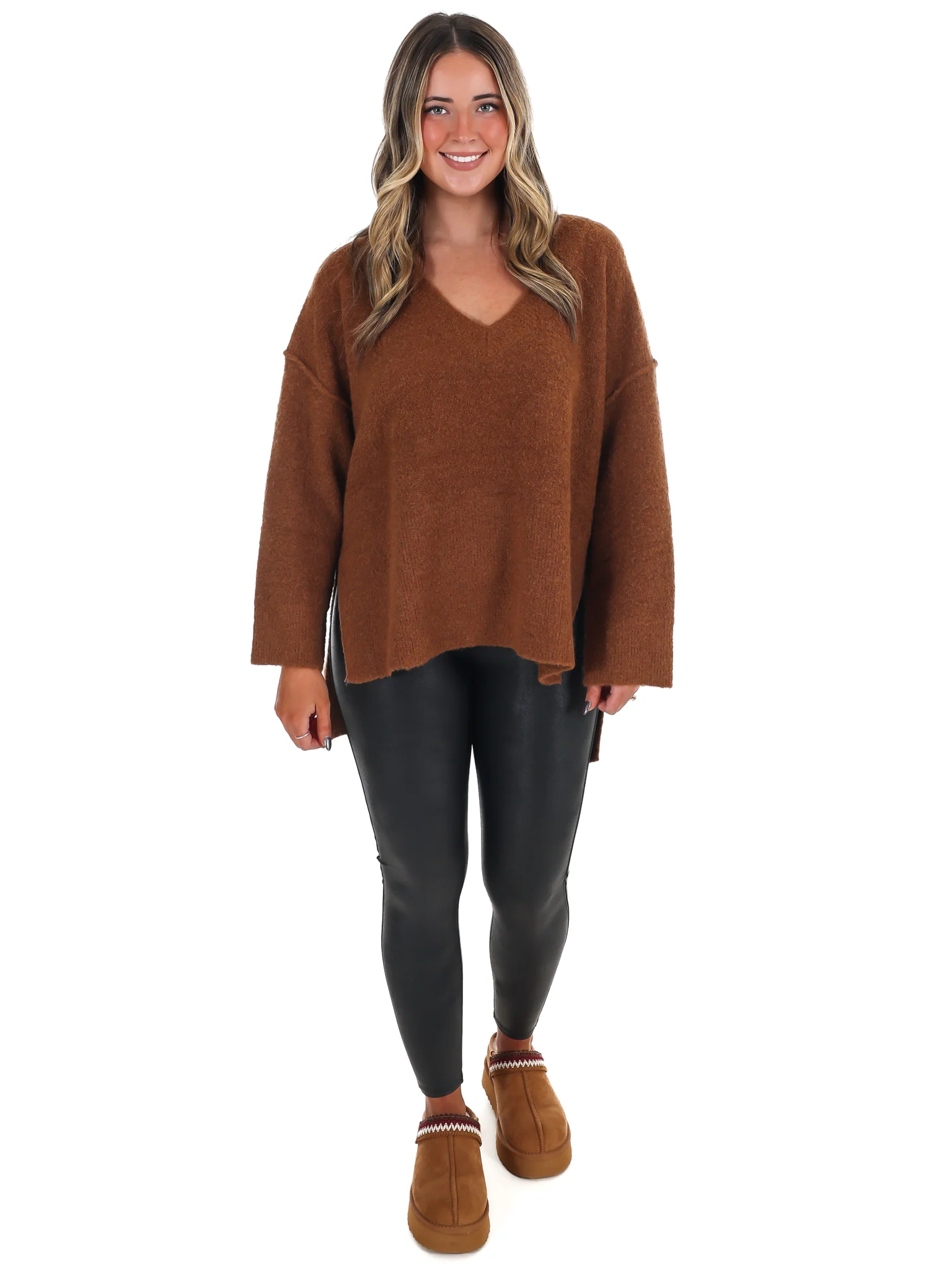 Laidback Daze Oversized V-Neck Sweater - Image 4