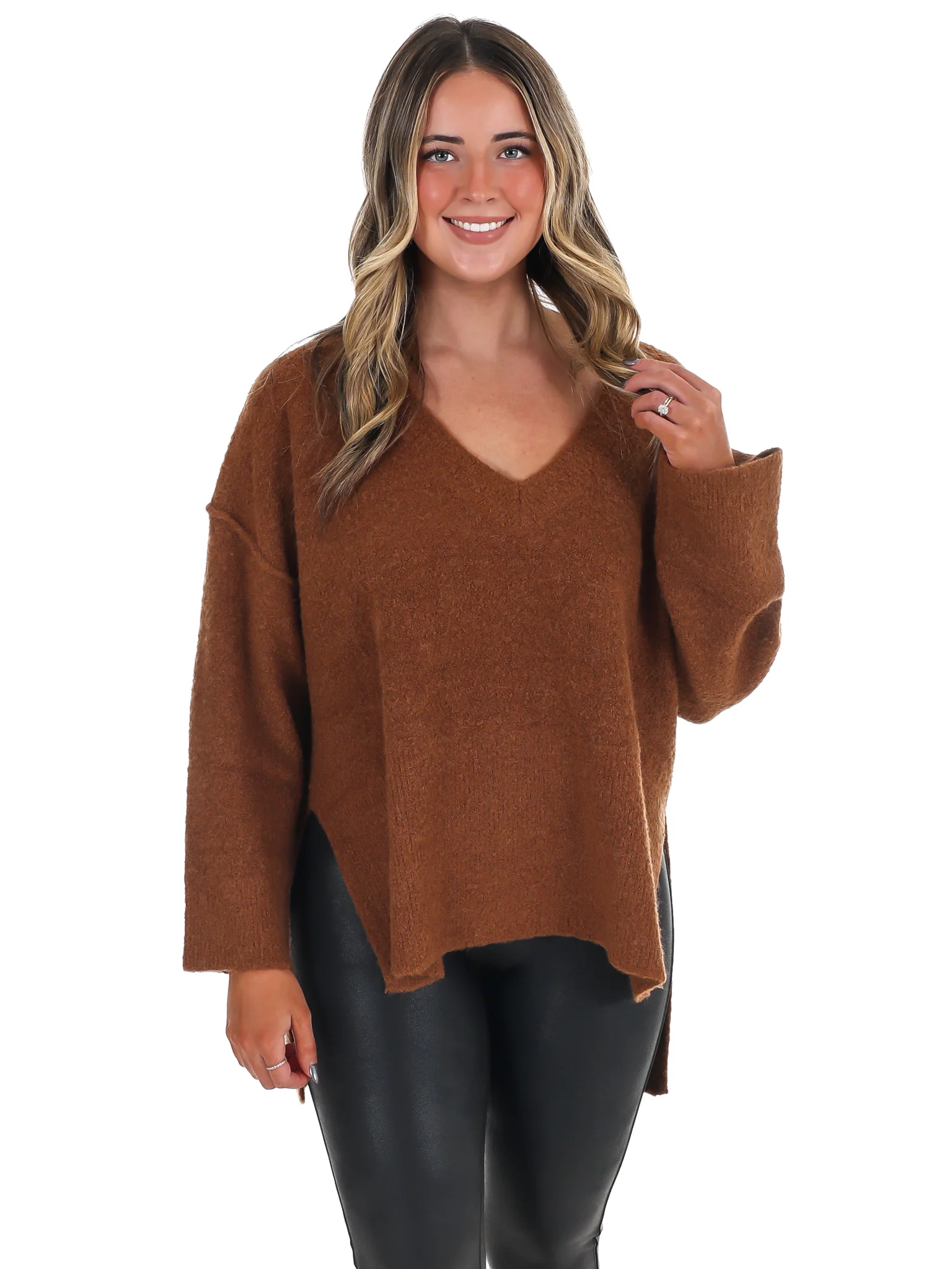 Laidback Daze Oversized V-Neck Sweater - Image 5