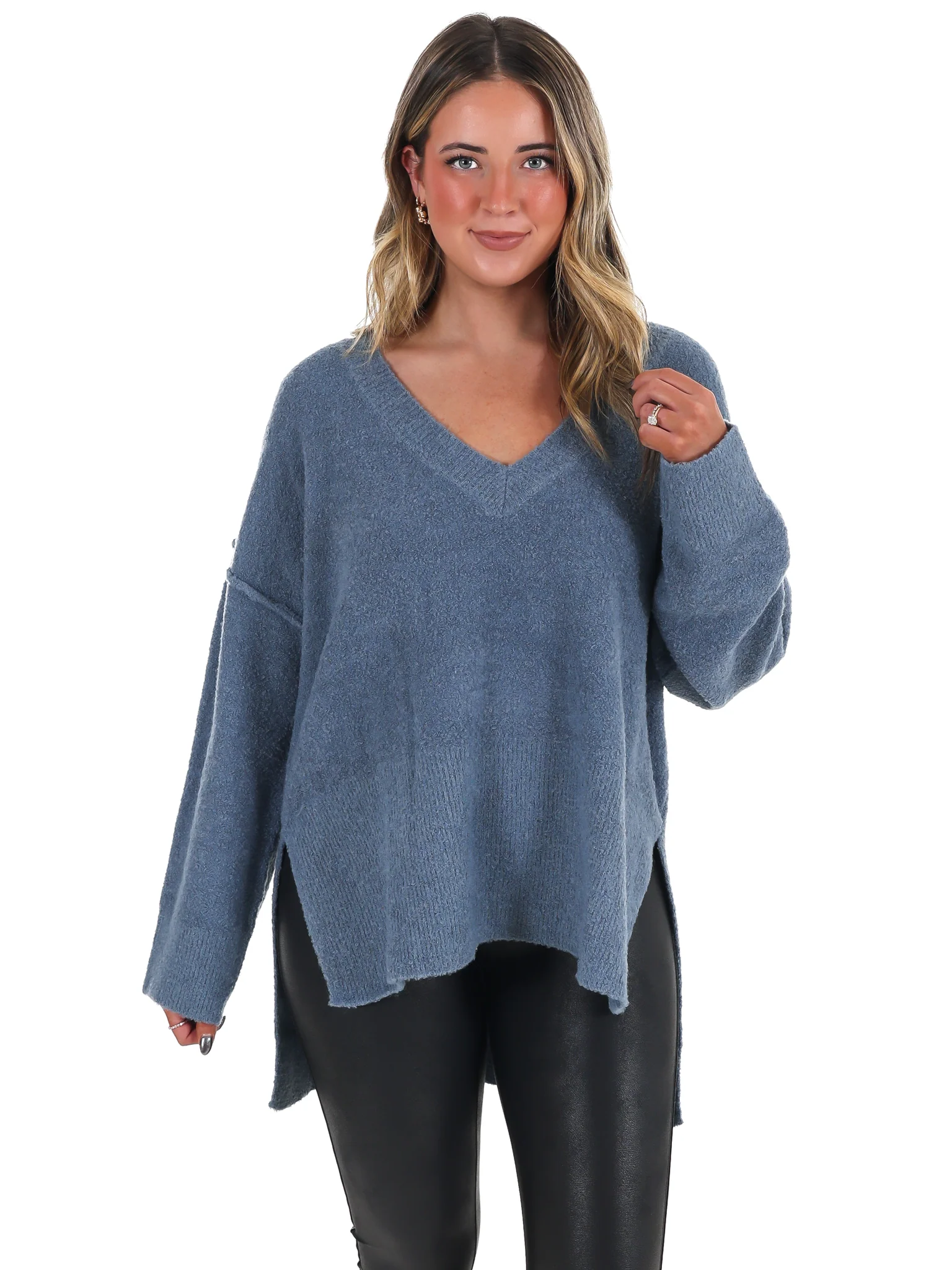 Laidback Daze Oversized V-Neck Sweater - Image 8