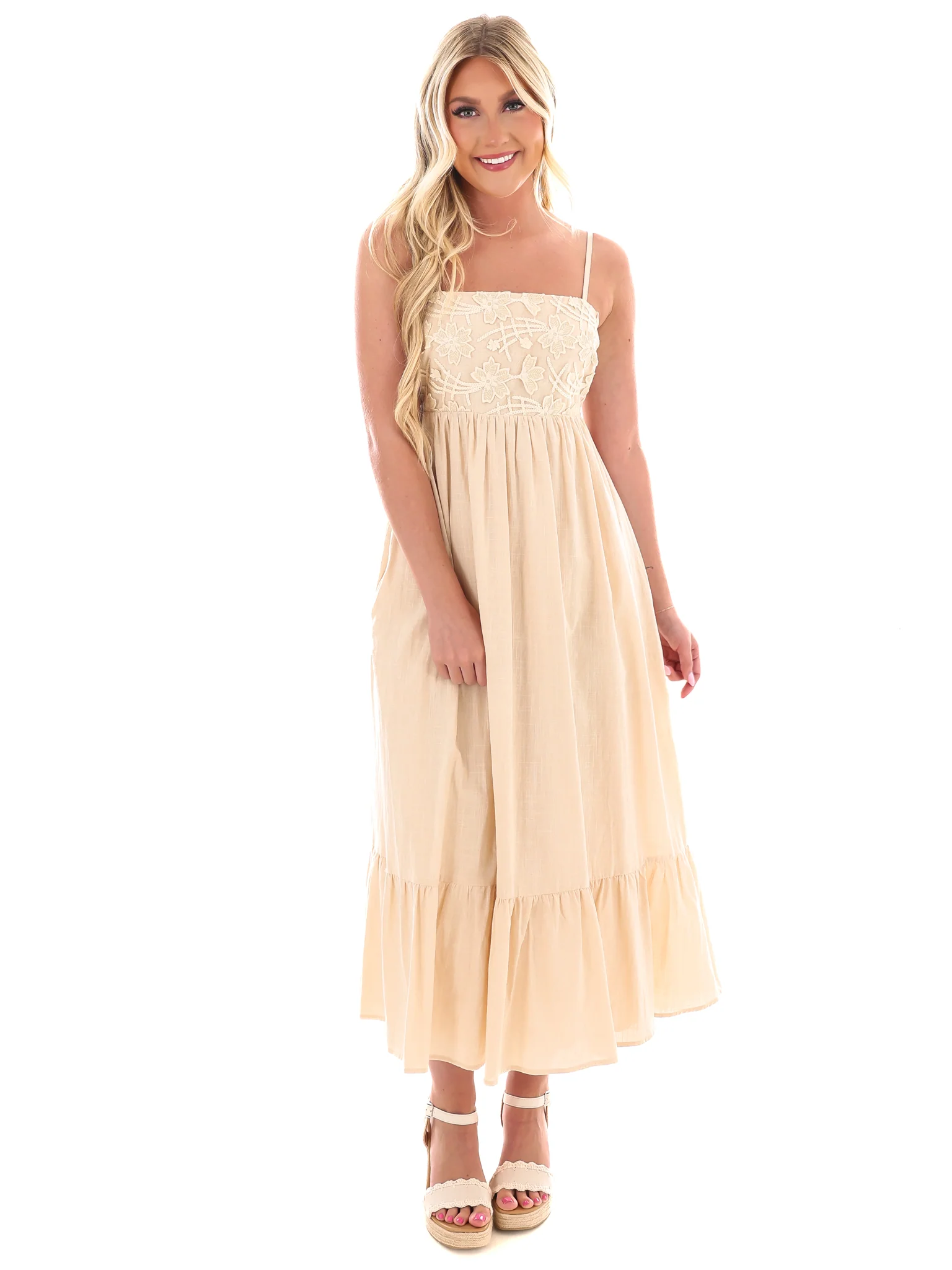 Lakeside Breeze Embroidered Midi Dress - Image 11