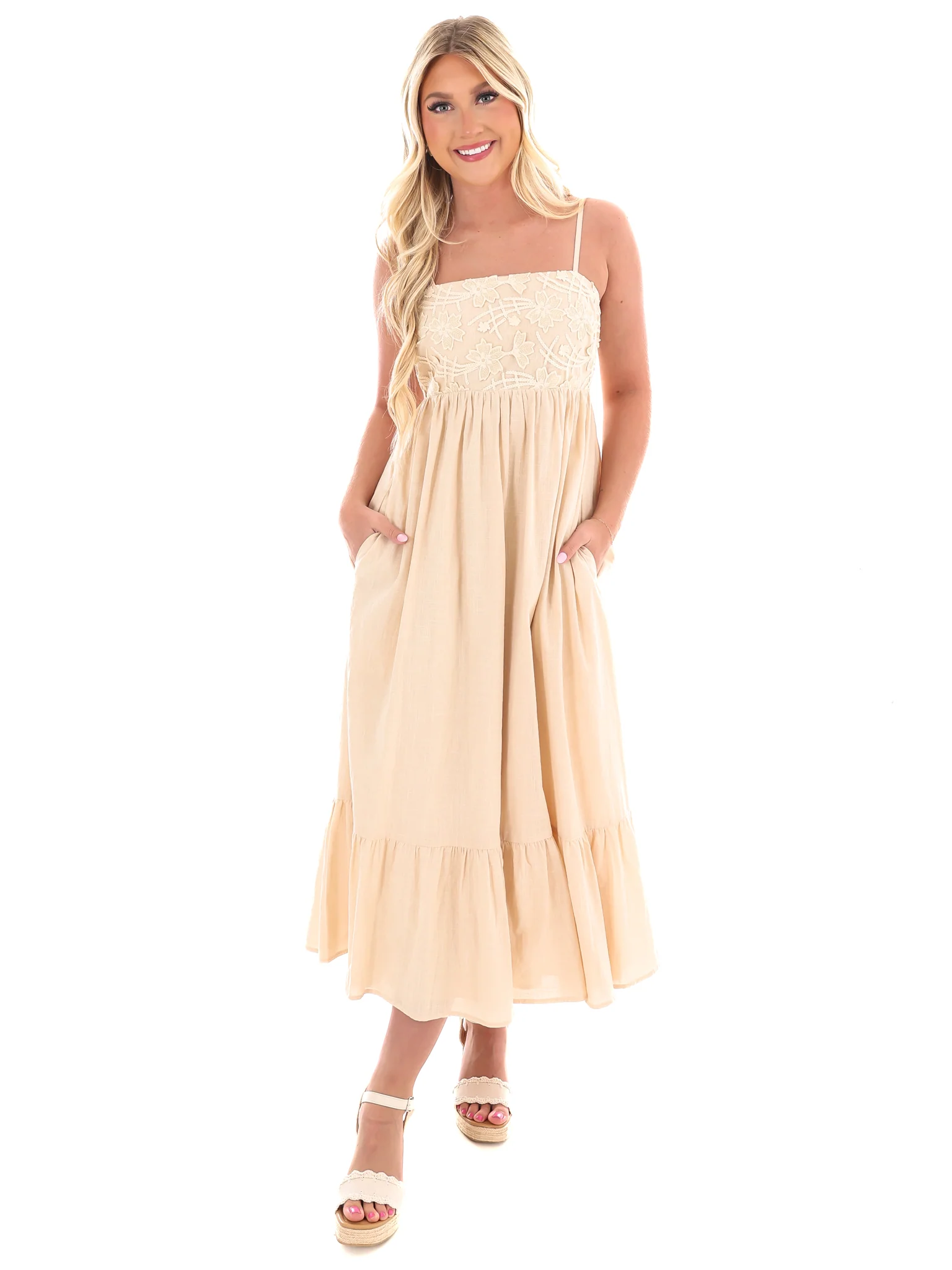 Lakeside Breeze Embroidered Midi Dress - Image 9