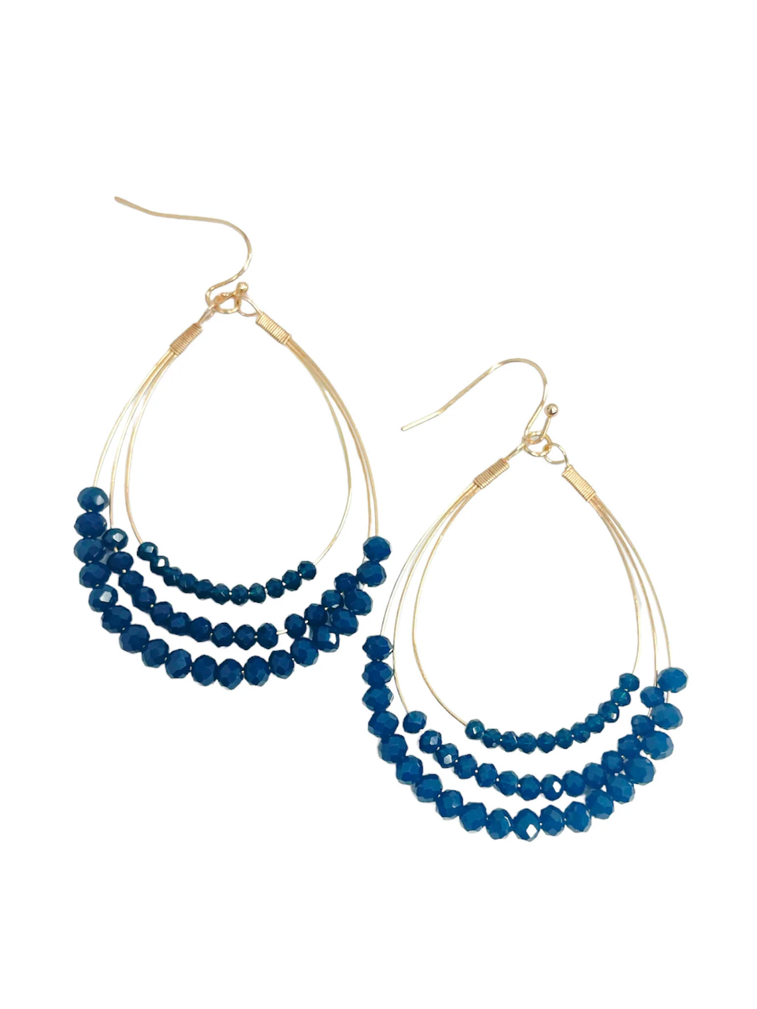 Layered Wire Bead Teardrop Earrings - Image 6