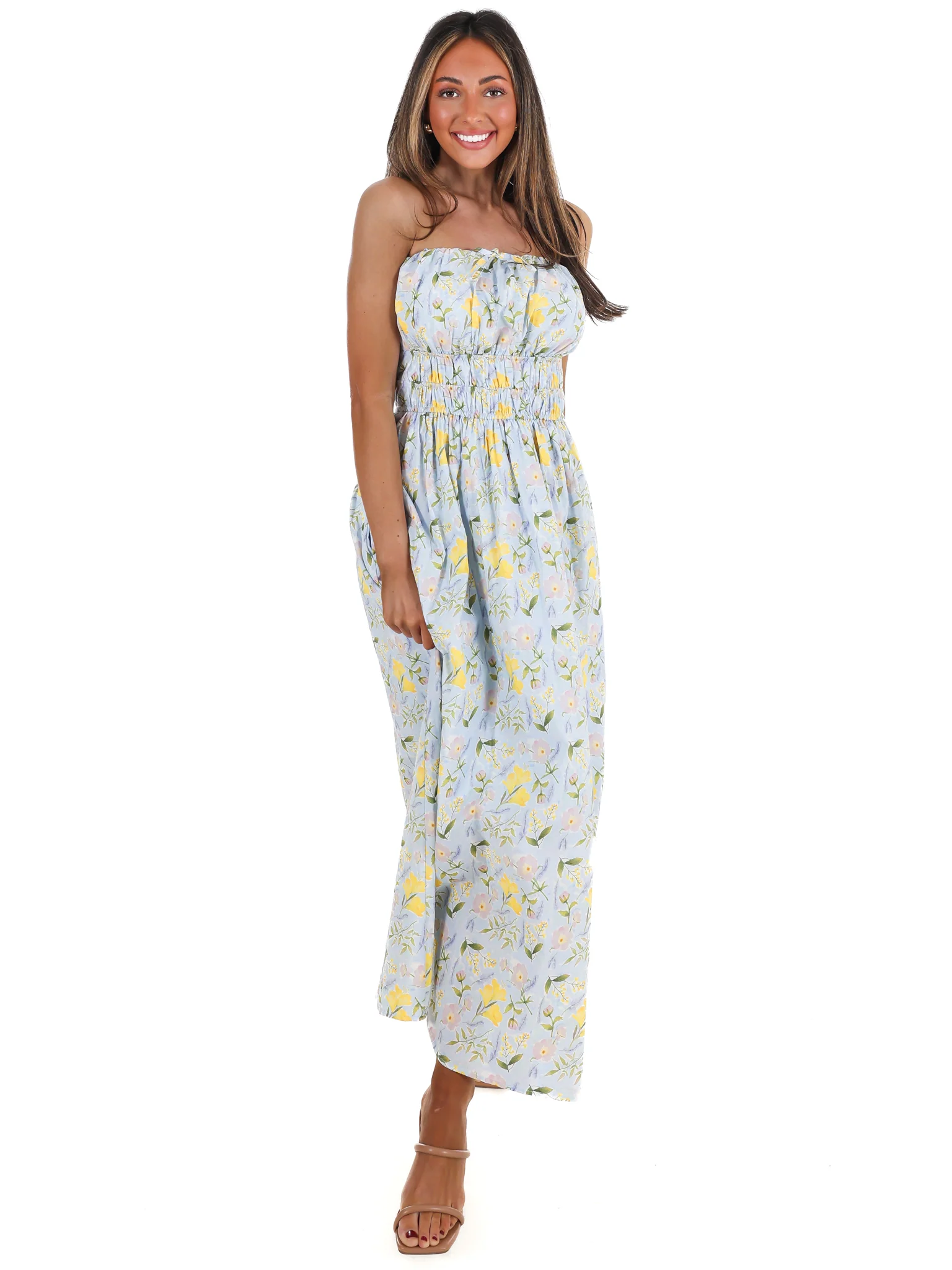 Lemon Blossom Tube Midi Dress - Image 14